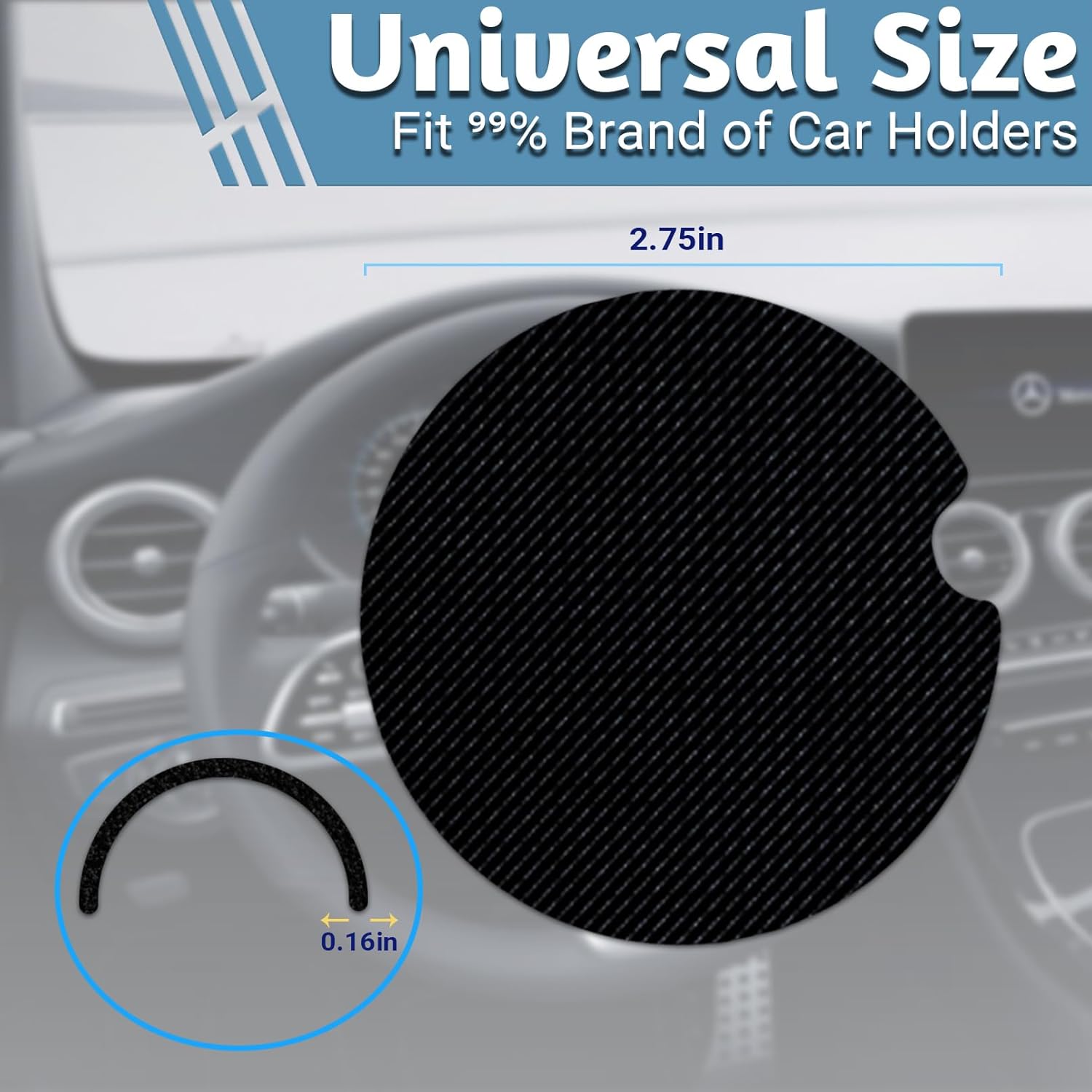 Posavasos de automóvil para portavasos de perro, bonitos accesorios de automóvil para el interior de las mujeres, 2 posavasos para automóvil,
