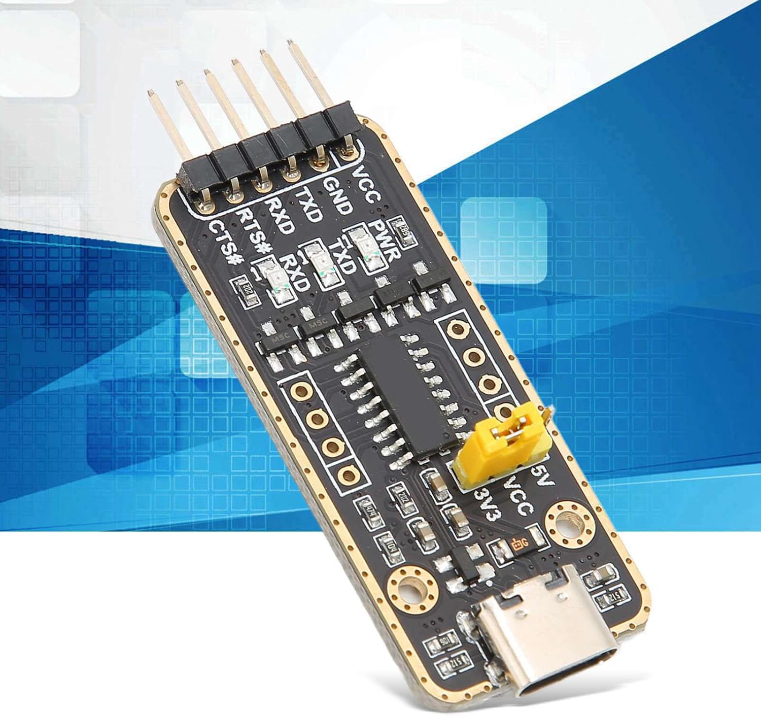 Zopsc Cable convertidor adaptador USB a UART TTL de interfaz tipo C para protección contra sobretensión de chip CH343G Módulo convertidor serie 6PN