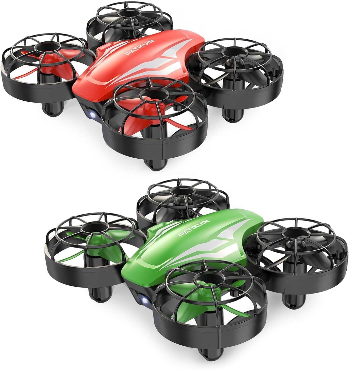 Paquete de 2 mini drones para niños y principiantes, helicóptero cuadricóptero de control remoto con 6 baterías modulares, flotación automática, 3