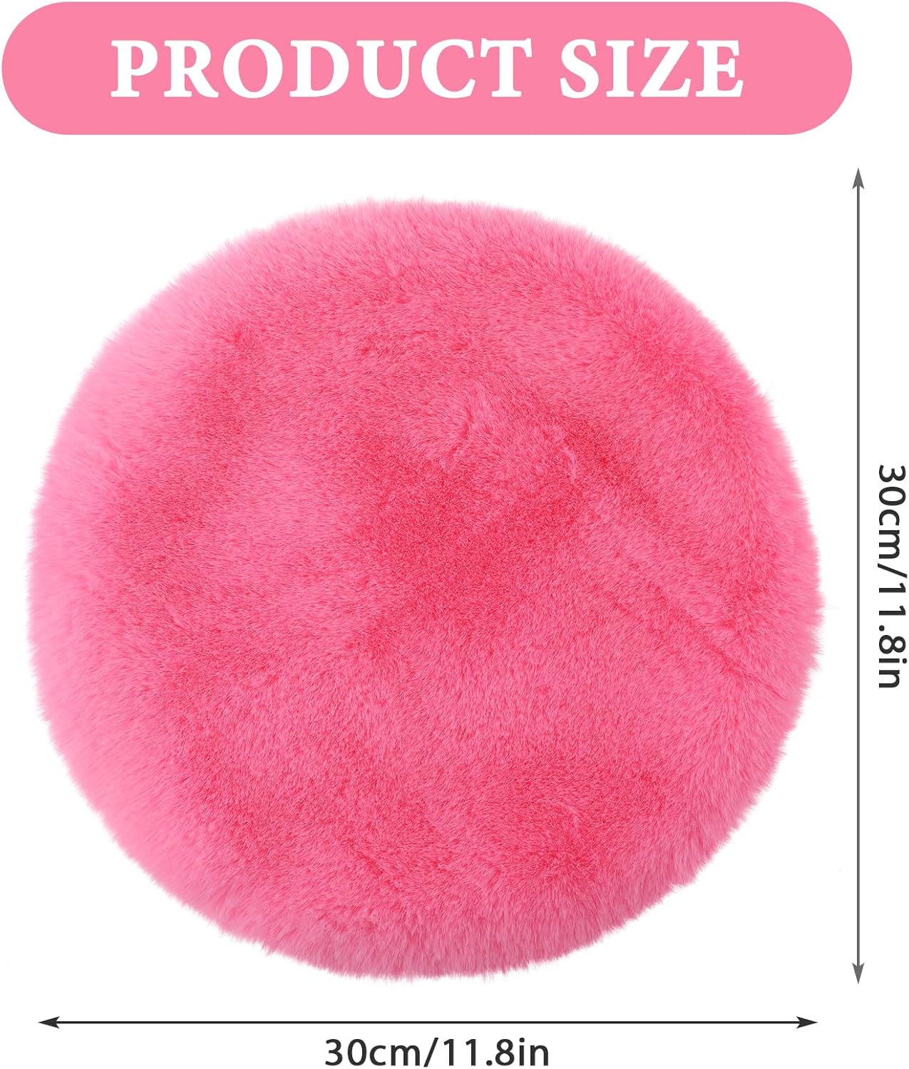 WLLHYF Alfombra redonda de piel sintética de 12 pulgadas, suave, mullida, lavable, funda de asiento para dormitorio, sala de estar, decoración de