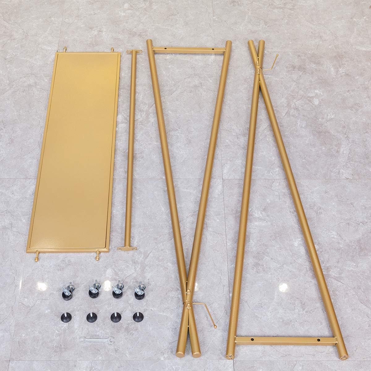 Perchero moderno y simple de metal resistente tipo X con ruedas, estante de ropa para exhibición al por menor, bolsas para zapatos, organizador de