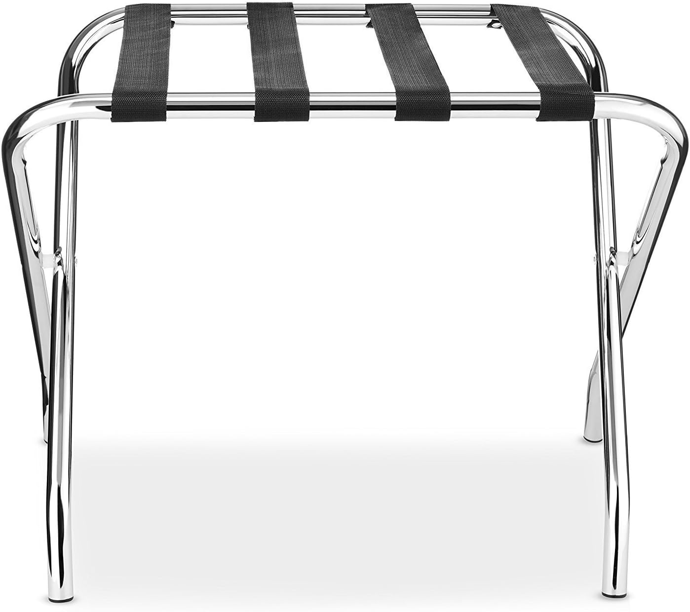 Amenities Depot Portaequipajes de acero inoxidable cromado plegable de 2 paquetes sin respaldo
