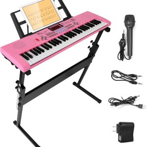 Teclado de piano, teclado de piano electrónico, 61 teclas con micrófono, teclado de música digital, instrumento de piano, teclado de aprendizaje con Teclado de piano, teclado de piano electrónico, 61 teclas con micrófono, teclado de música digital, instrumento de piano, teclado de aprendizaje con
