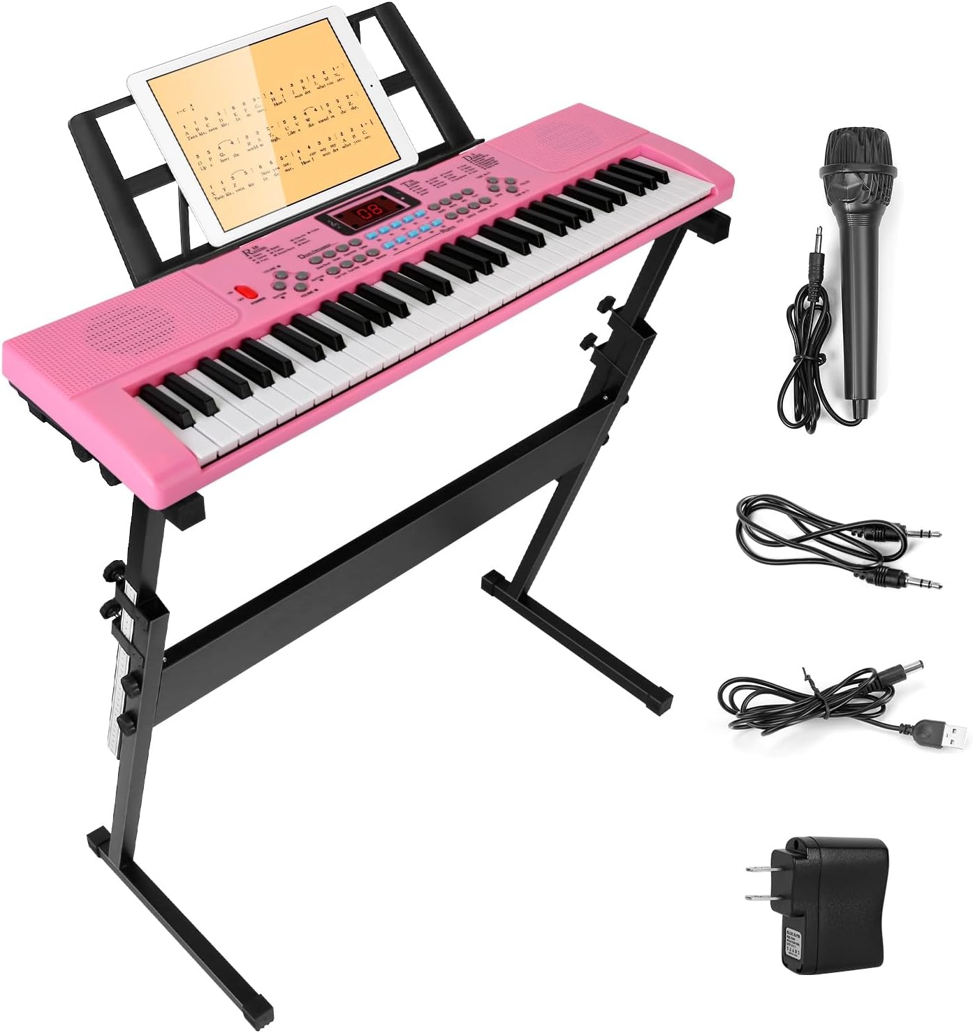 Teclado de piano, teclado de piano electrónico, 61 teclas con micrófono, teclado de música digital, instrumento de piano, teclado de aprendizaje con