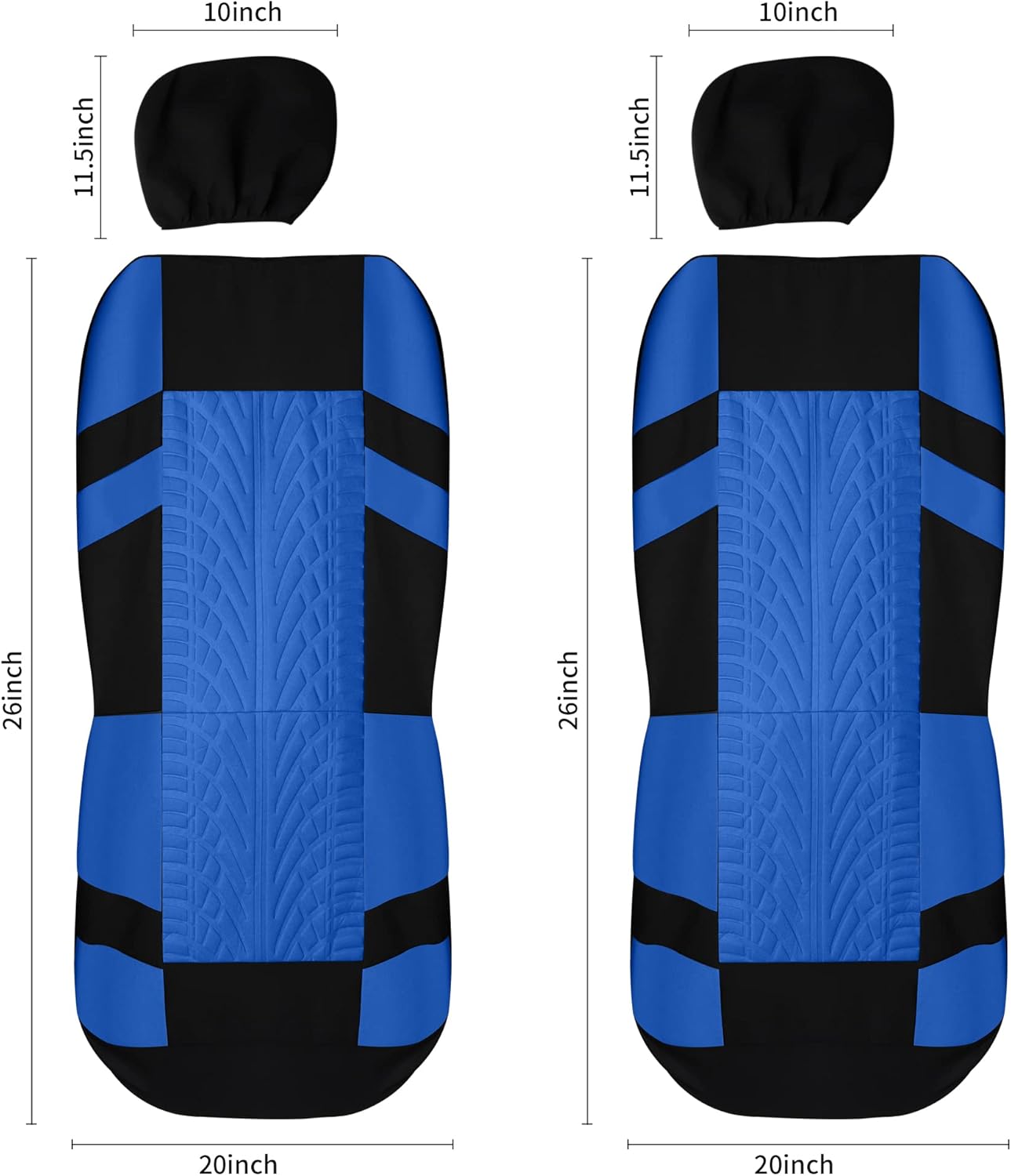 Juego completo de fundas de asiento de automóvil, fundas de asiento delantero y fundas de asiento trasero dividido para automóvil, fundas