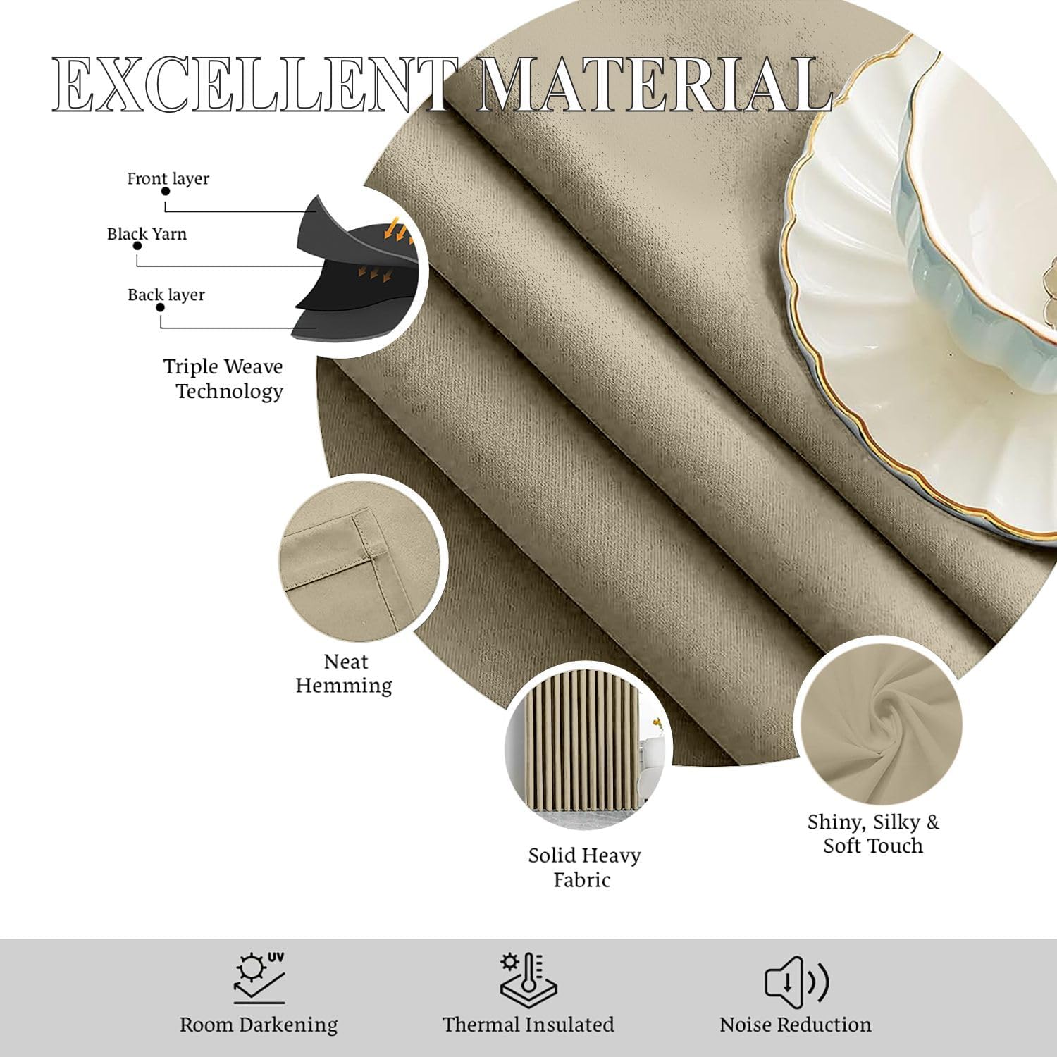 Magic Drapes Cortinas semiopacas con pestaña superior, con aislamiento térmico, para oscurecer la habitación, paneles de tratamiento de ventanas