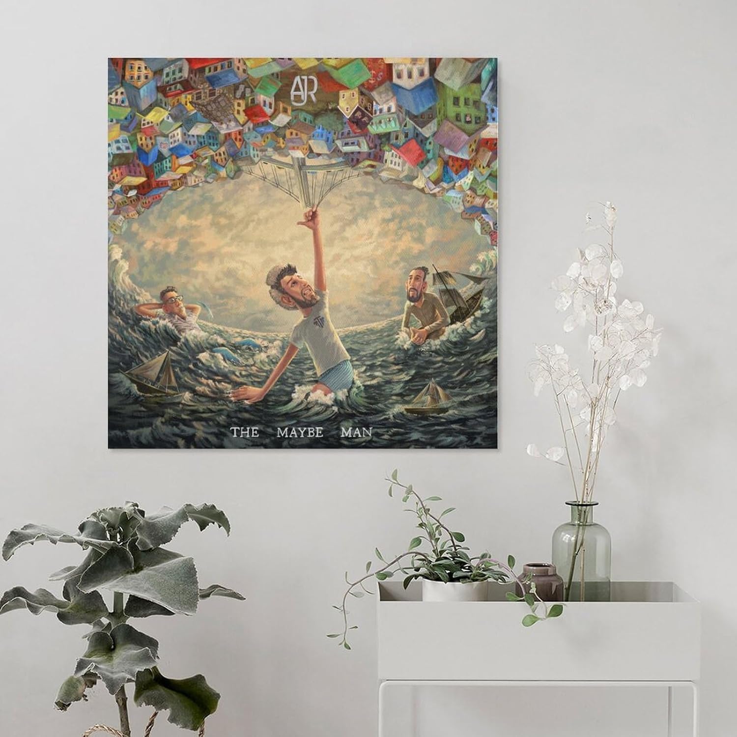 ENZEES AJR – Póster de lienzo con texto en inglés “The Maybe Man” para pared, pintura artística decorativa, sala de estar, dormitorio, regalo, sin