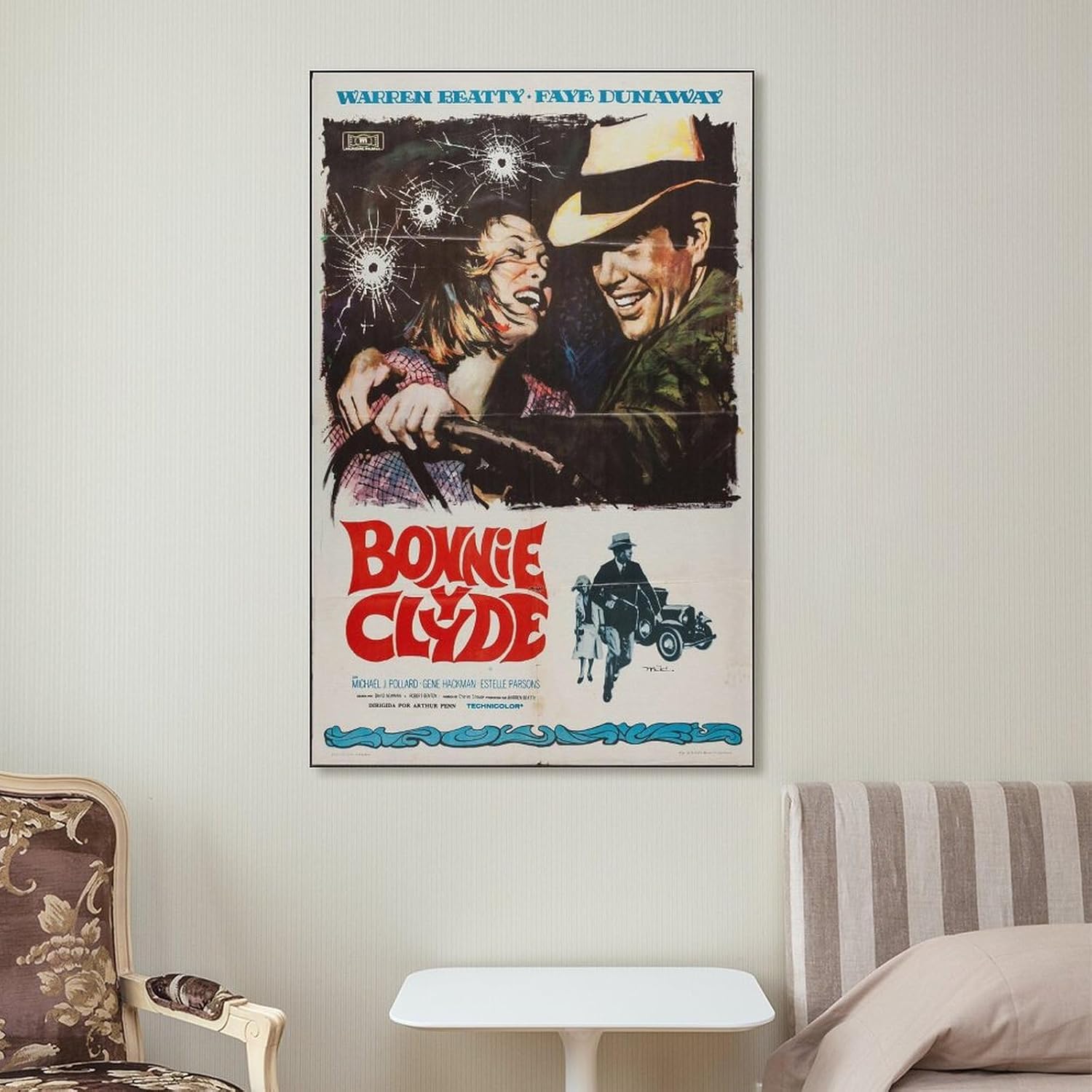 Póster de película Bonnie y Clyde de 1967, impresiones de portada de película, pósteres vintage, pinturas artísticas de pared, lienzo, decoración de
