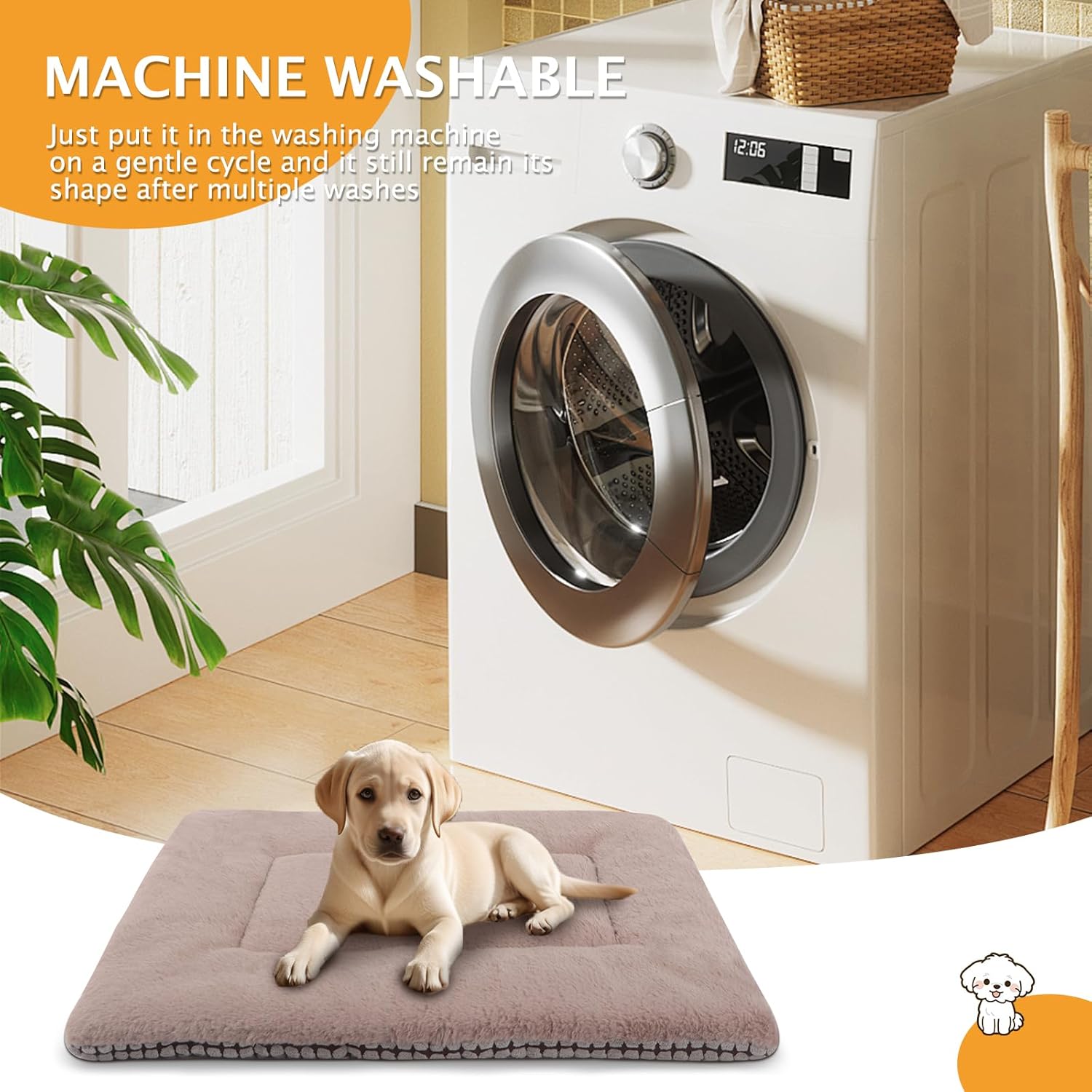 Tapete reversible para cama para perro con terciopelo de felpa y maíz, cojín suave y cálido para mascotas, colchón lavable de doble propósito para