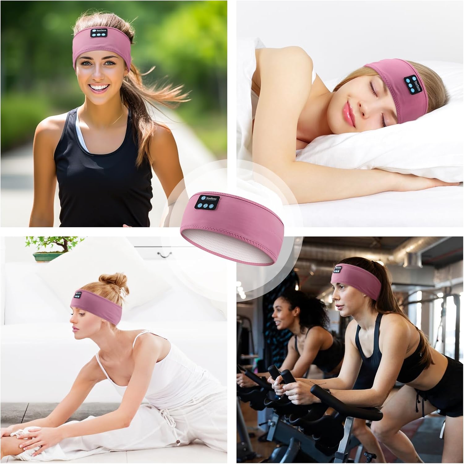 Auriculares para dormir con Bluetooth, inalámbricos suaves con ruido blanco y altavoces ultrafinos, perfectos para dormir de lado, correr, entrenar,