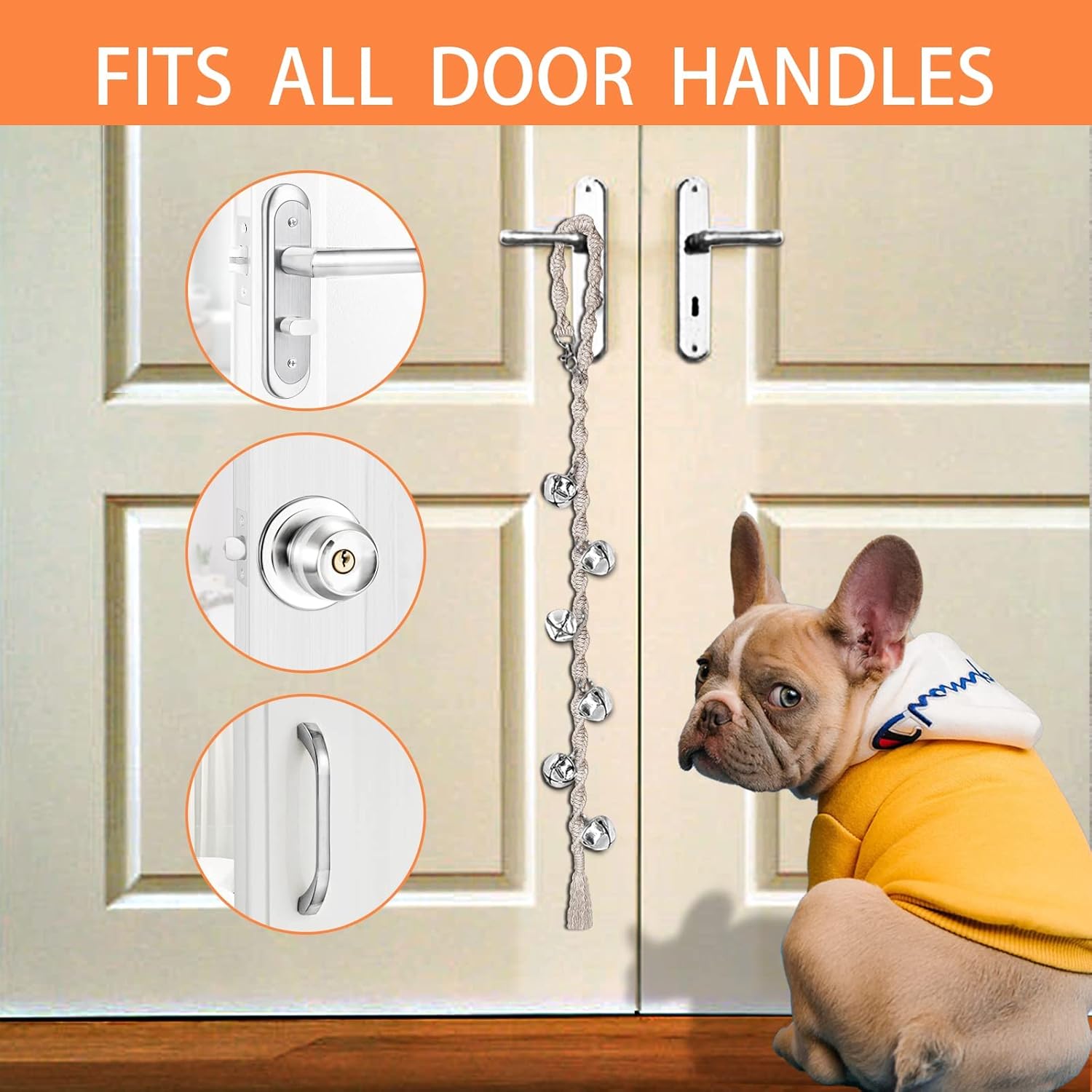 Campanas de perro para salir al exterior, campana ajustable para puerta de perro, campanas de puerta para perros, campana de entrenamiento de