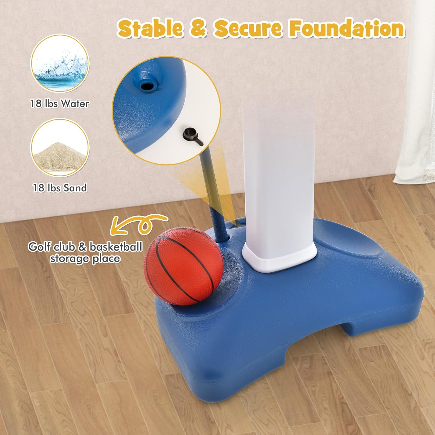 HONEY JOY Kids Basketball Hoop, Outdoor Indoor Mini Basketball Goal Toy Stand, Adjustable Height, Play Game Preschool Birthday Gift, Toddler