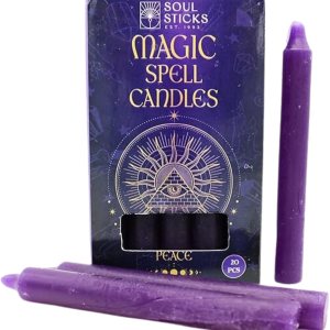 Soul Sticks Peace – Velas cónicas de hechizo mágico de 4 pies, 20 unidades, ideales para altar, rituales, ceremonias, vela púrpura de meditación Soul Sticks Peace – Velas cónicas de hechizo mágico de 4 pies, 20 unidades, ideales para altar, rituales, ceremonias, vela púrpura de meditación