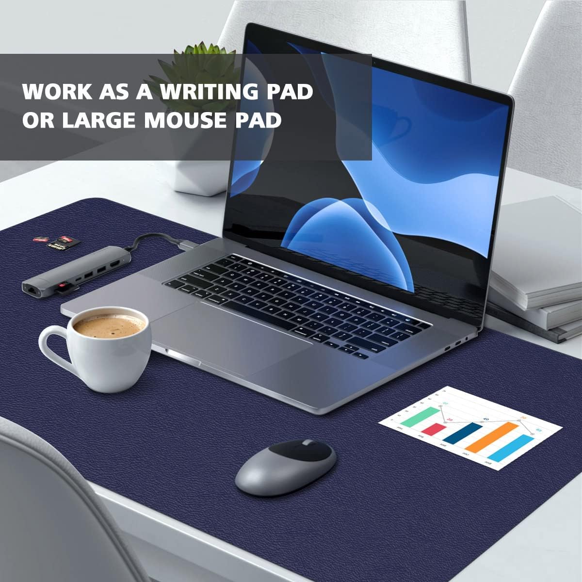 ProValley Alfombrilla antideslizante de piel de PVC impermeable para escritorio, protector para mesa de escritorio en la parte superior de los