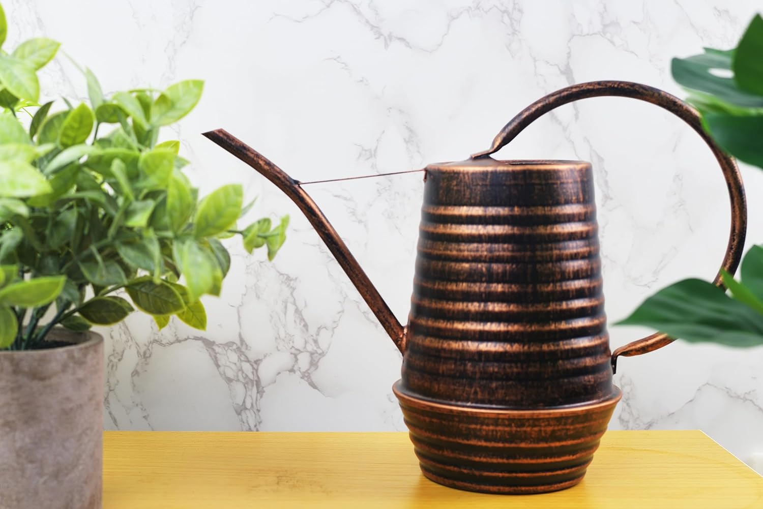 Regadera interior de 0.3 galón34 onzas, regadera de metal con boquilla larga, regadera galvanizada, regadera para plantas de interior (cobre)