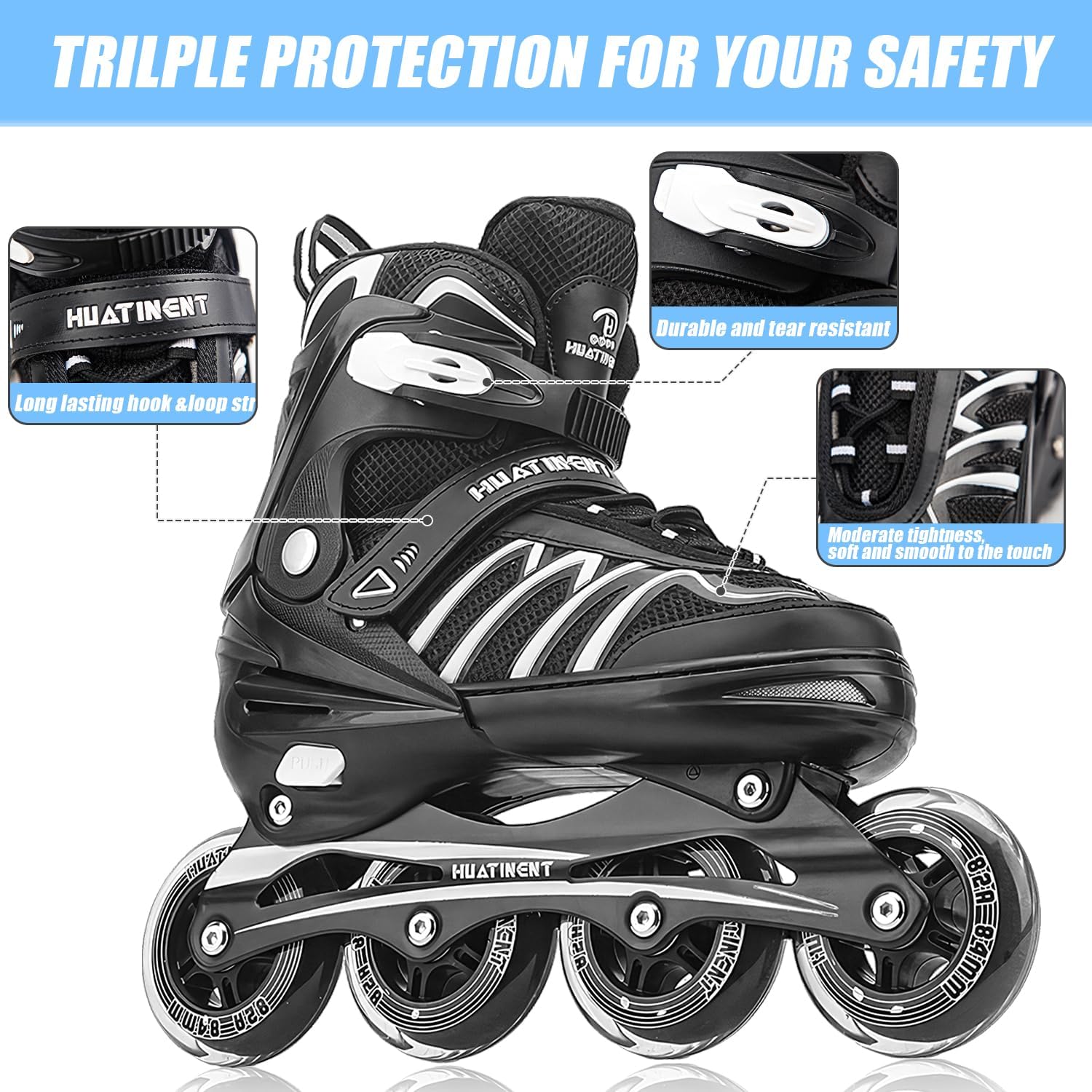 Patines en línea ajustables para mujeres y hombres, patines para adultos, mujeres y hombres con ruedas grandes, patines para mujer para jóvenes,