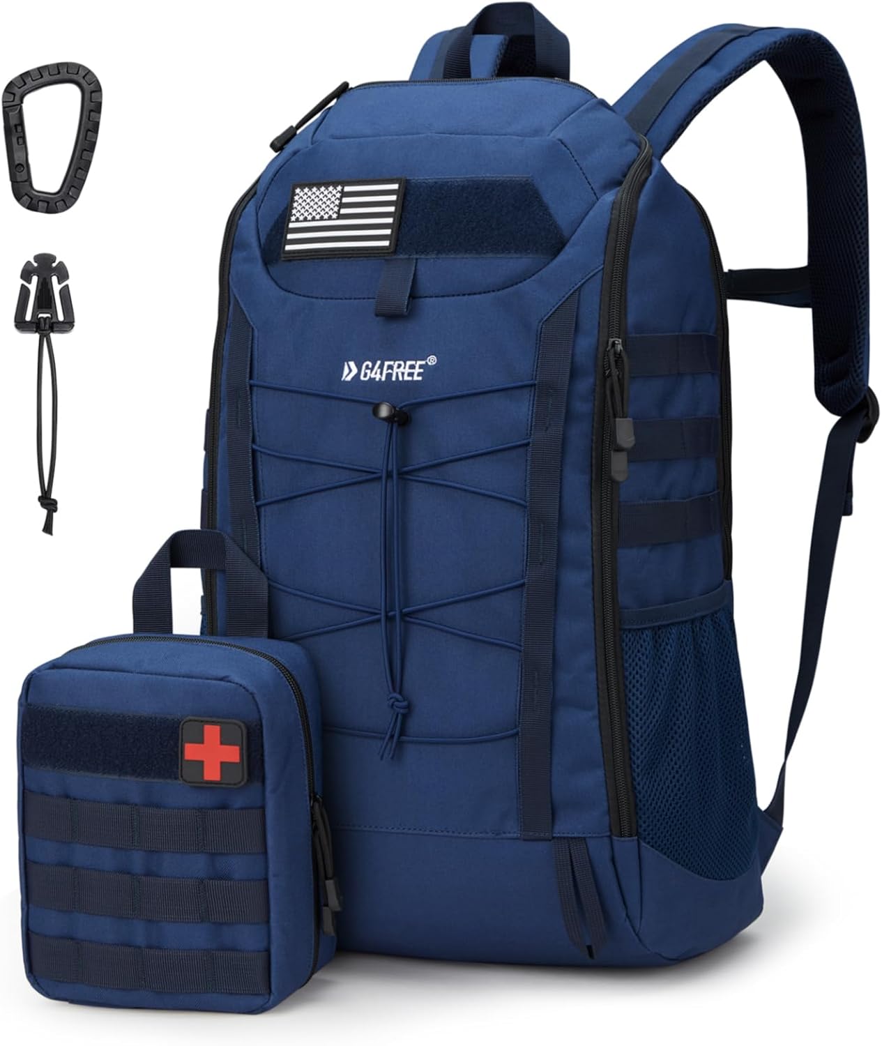 G4Free Mochila táctica militar 45L 3 días de supervivencia de asalto Molle Pack para senderismo, camping, viajes, Azul oscuro, Mochilas de mochila