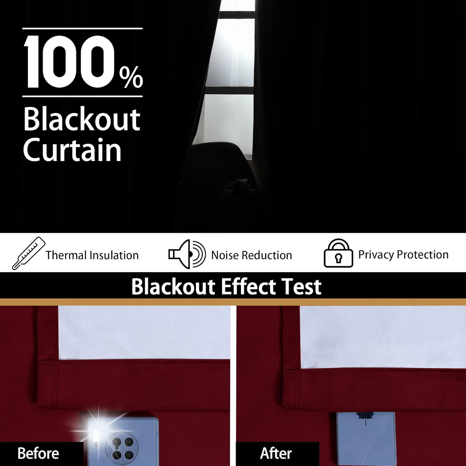 BONZER – Cortinas 100% opacas para dormitorio, terciopelo grueso de alta calidad, 84 pulgadas de largo con aislamiento térmico, ahorro de energía,