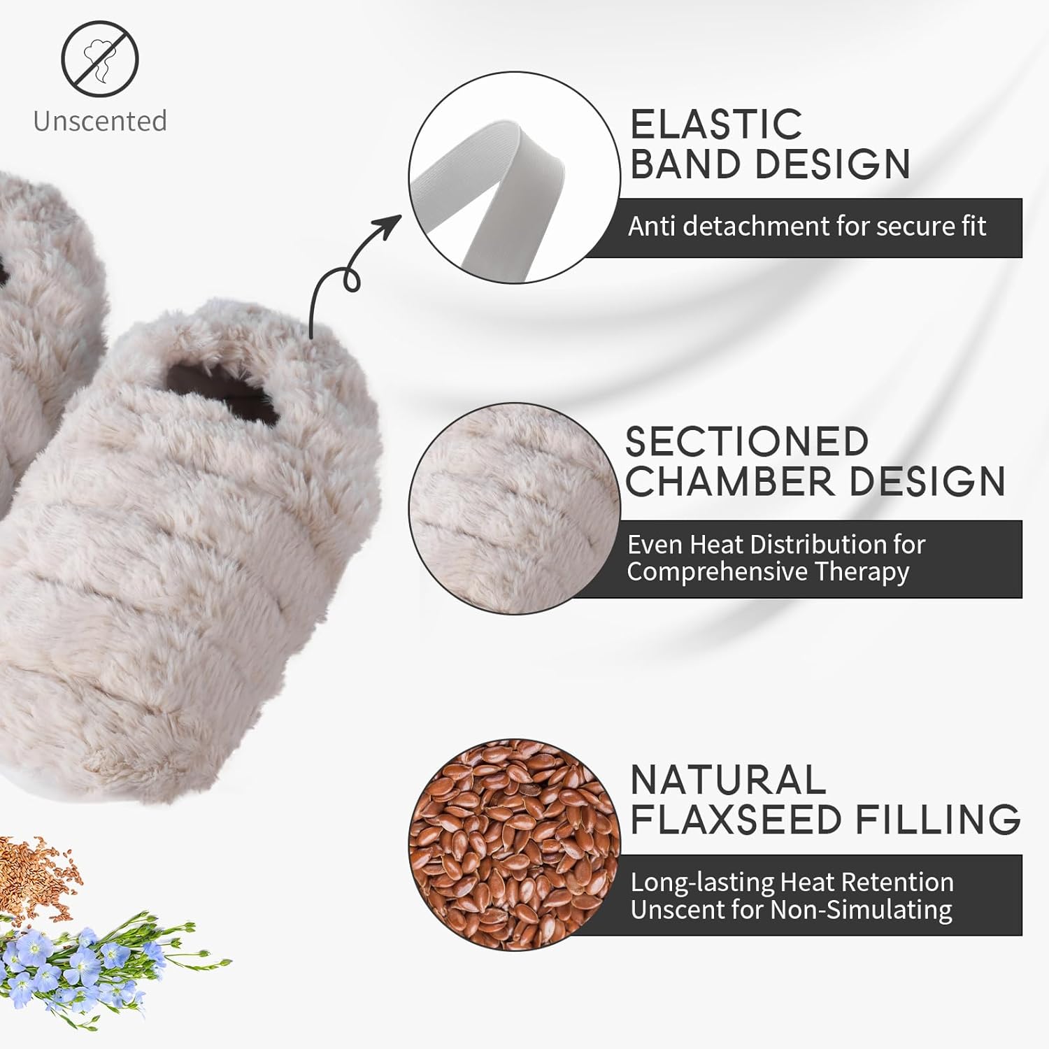 Suzzipad Pantuflas térmicas para microondas y calentadores de pies para mujeres y hombres, calentadores de pies para pies fríos, pantuflas de