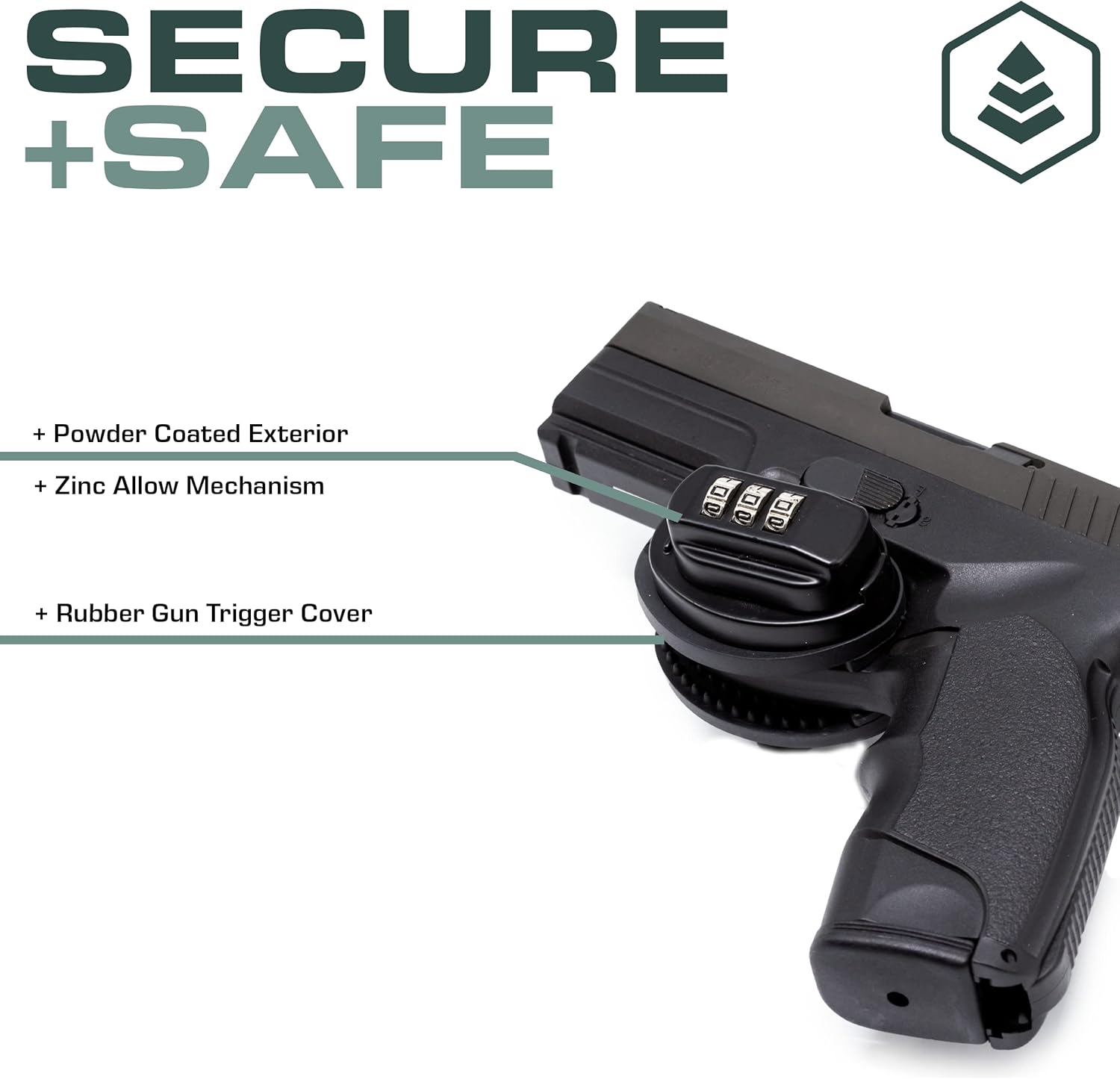 Evergreen Candado universal de combinación de 3 dígitos personalizable para pistolas, pistolas, rifles, escopetas, pistolas BB, armas de fuego