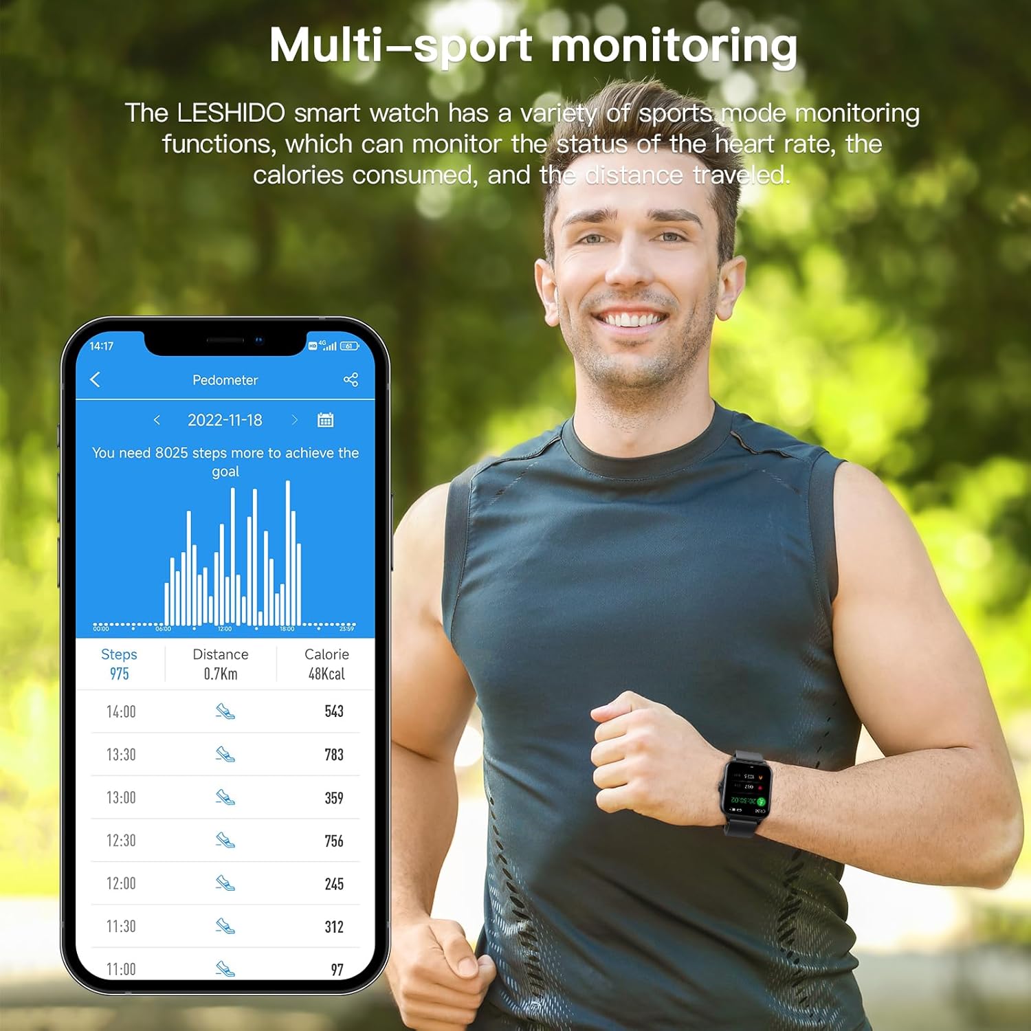 Reloj inteligente (respuestahacer llamadas) Bluetooth rastreador de actividad física con frecuencia cardíaca, monitor de sueño, asistente de voz AI,