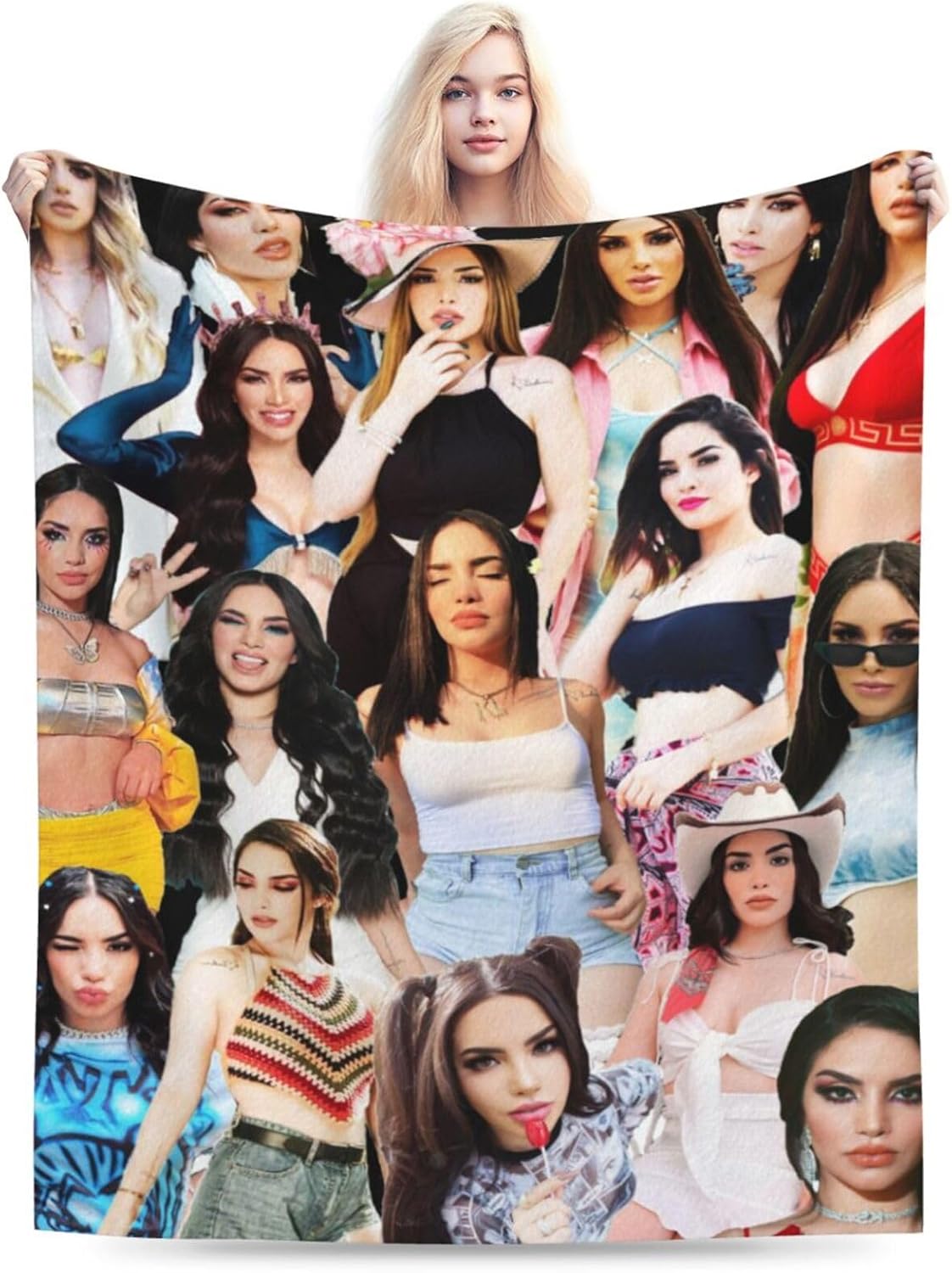 Kimberly Loaiza – Manta de lana suave y cómoda para sofá, oficina, coche, camping, yoga, viajes, decoración del hogar, acogedora manta de playa de