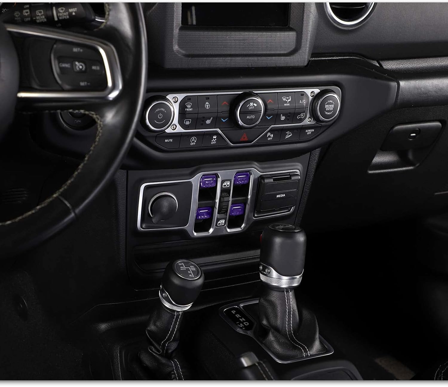 SQQP Cubierta del botón del interruptor de ventana, accesorios interiores para Jeep Wrangler JL JLU y Gladiator JT 2018-2021 (morado)