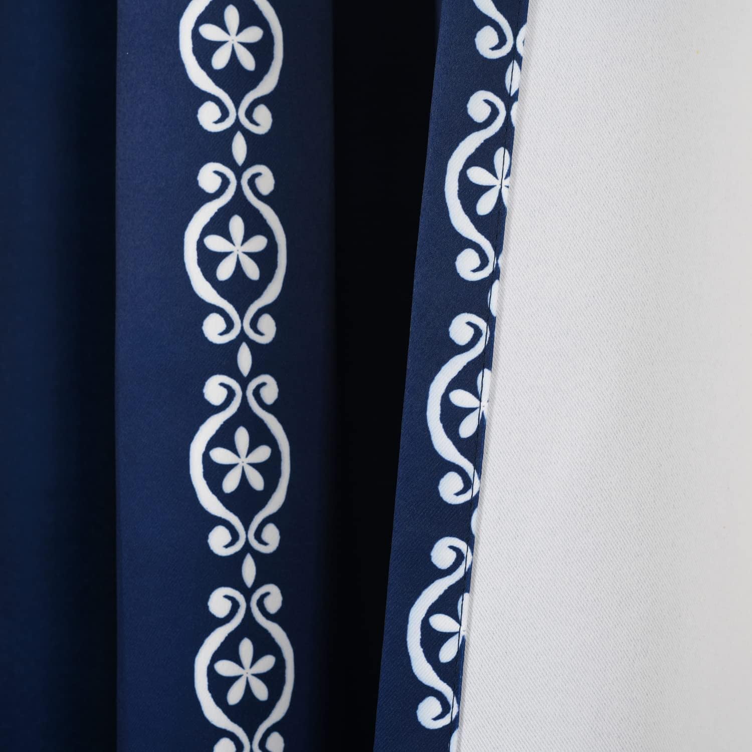 Lush Decor Cortinas de medallón a rayas de tela mandala bohemio damasco impresión filtro de luz para ventana, sala de estar, comedor, dormitorio