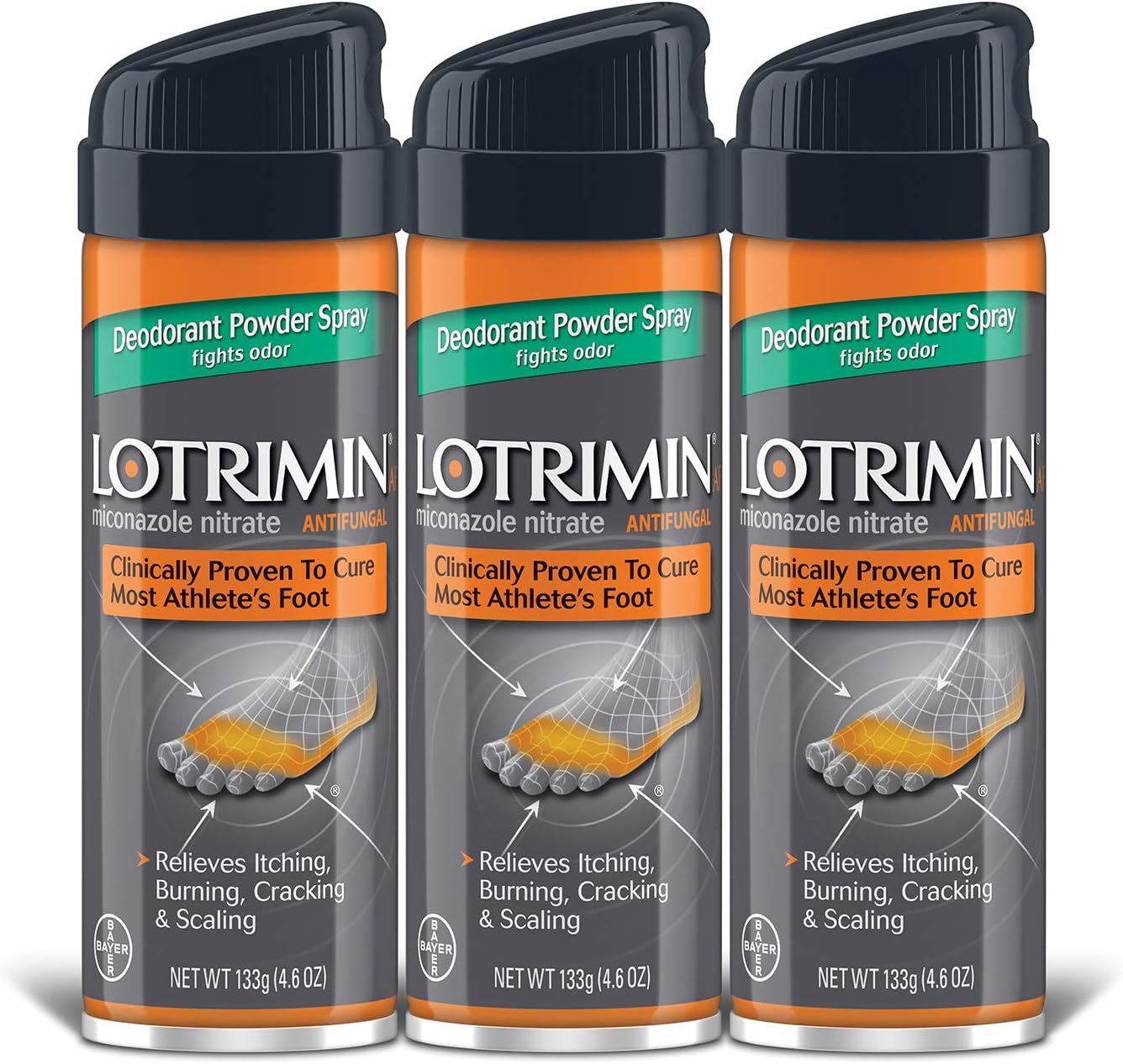Lotrimin Spray antifúngico en polvo para pies de atleta y polvo antifúngico para pies de atleta AF