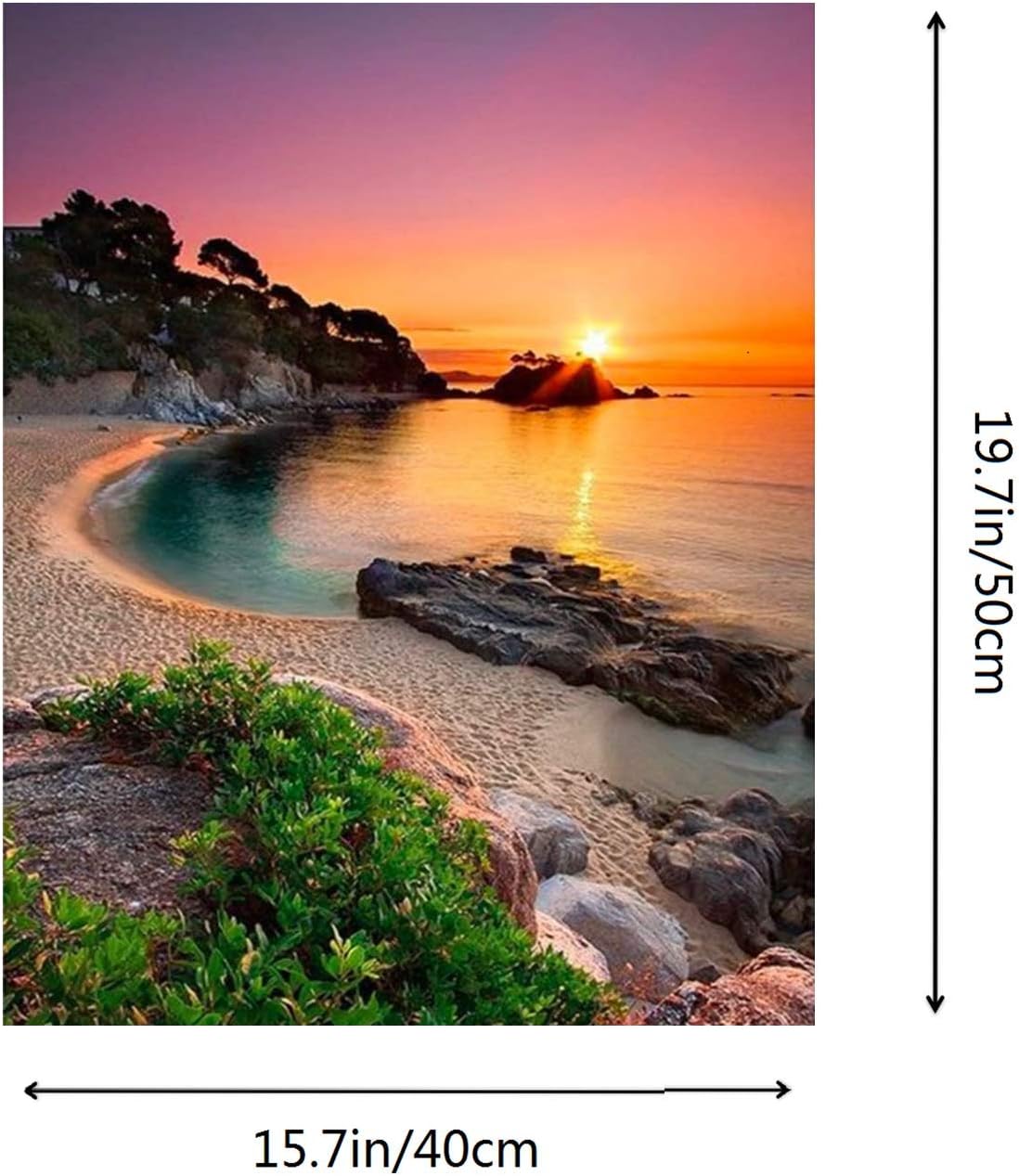 ACENGXI Kit de pintura por números para la playa amanecer por números, pintura al óleo por números amanecer playa DIY lienzo pintura por números,