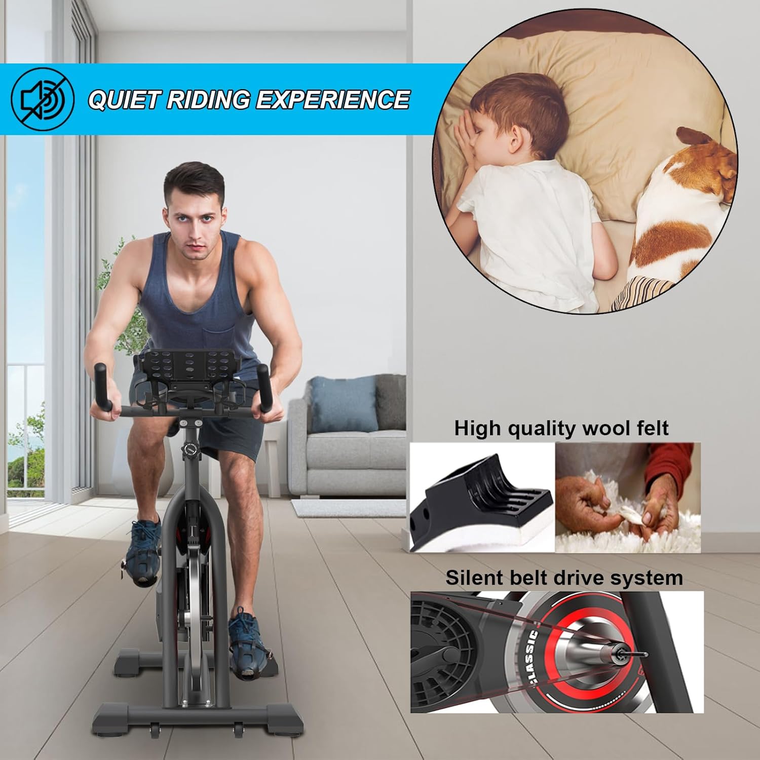 Bicicleta de ejerciciobicicleta estática de resistencia magnética para el hogar, bicicleta estática para interiores, bicicleta cardiovascular con
