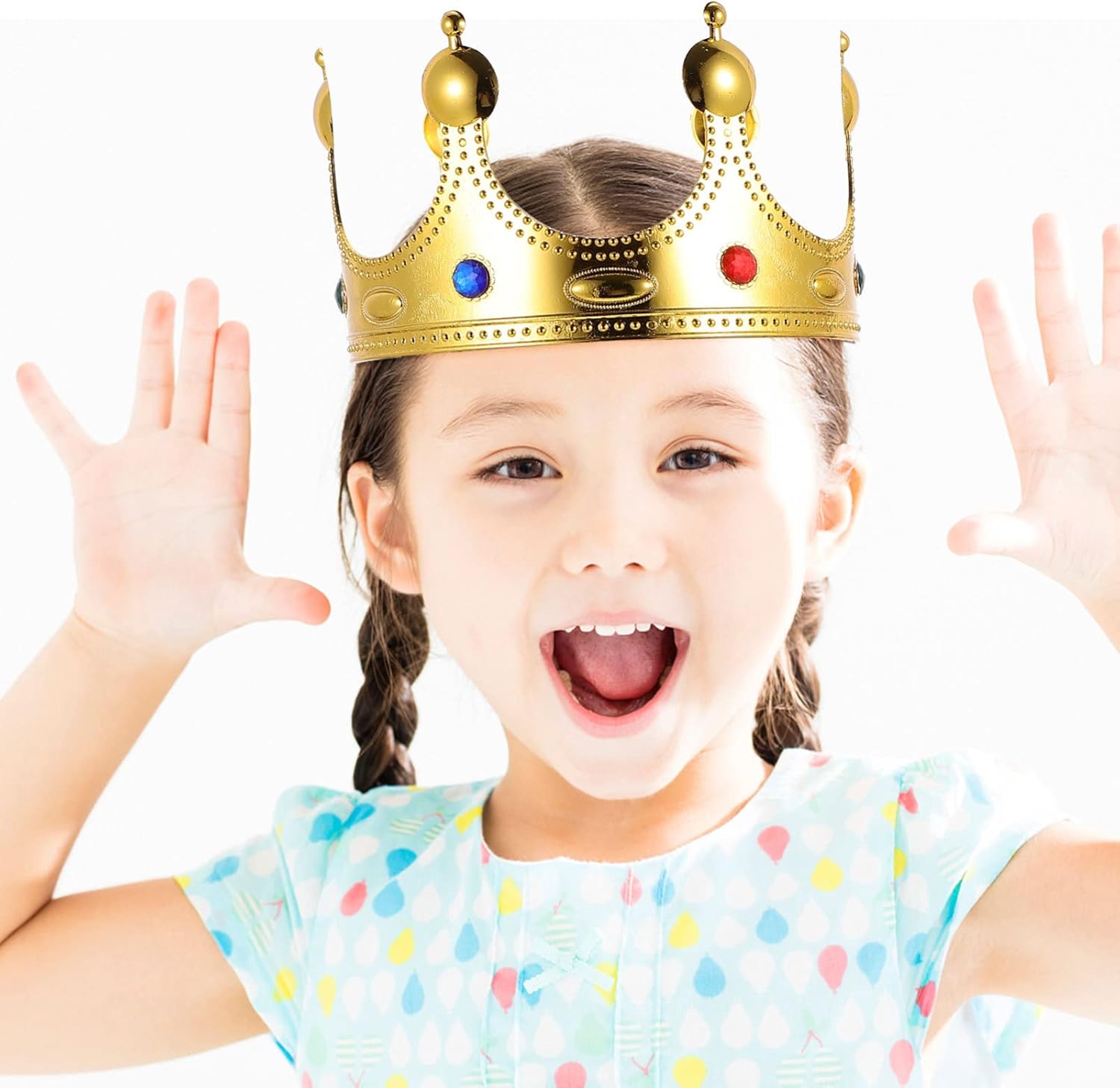 Ipetboom Juego de 4 coronas, corona de oro con diamantes de imitación, corona de rey y reina, corona de cumpleaños para fiesta, accesorios de