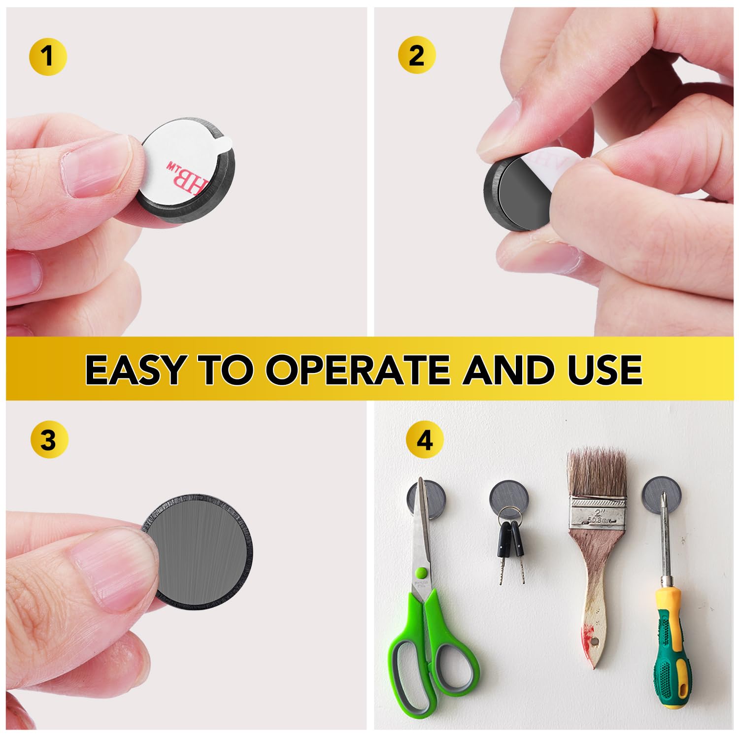 DIYMAG 70 imanes pequeños de cerámica para manualidades, imanes de disco redondos con respaldo adhesivo, imanes fuertes para refrigerador,