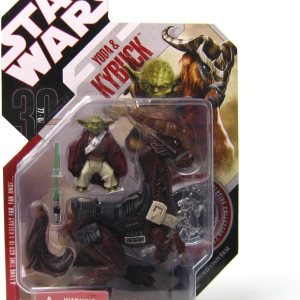 Star Wars 30 Aniversario Yoda con Kybuck Figura de acción con moneda 2007 Star Wars 30 Aniversario Yoda con Kybuck Figura de acción con moneda 2007