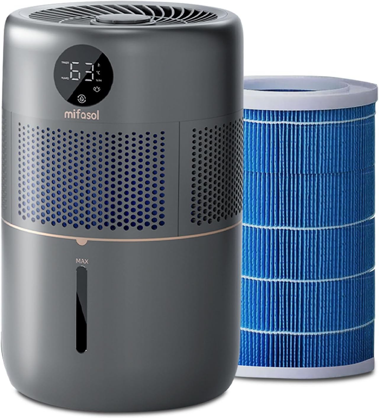 Humidificador evaporativo, humidificadores grandes de 5 L para dormitorio, humidificadores rápidos de 13.5 fl ozh con filtro para el hogar, modo de