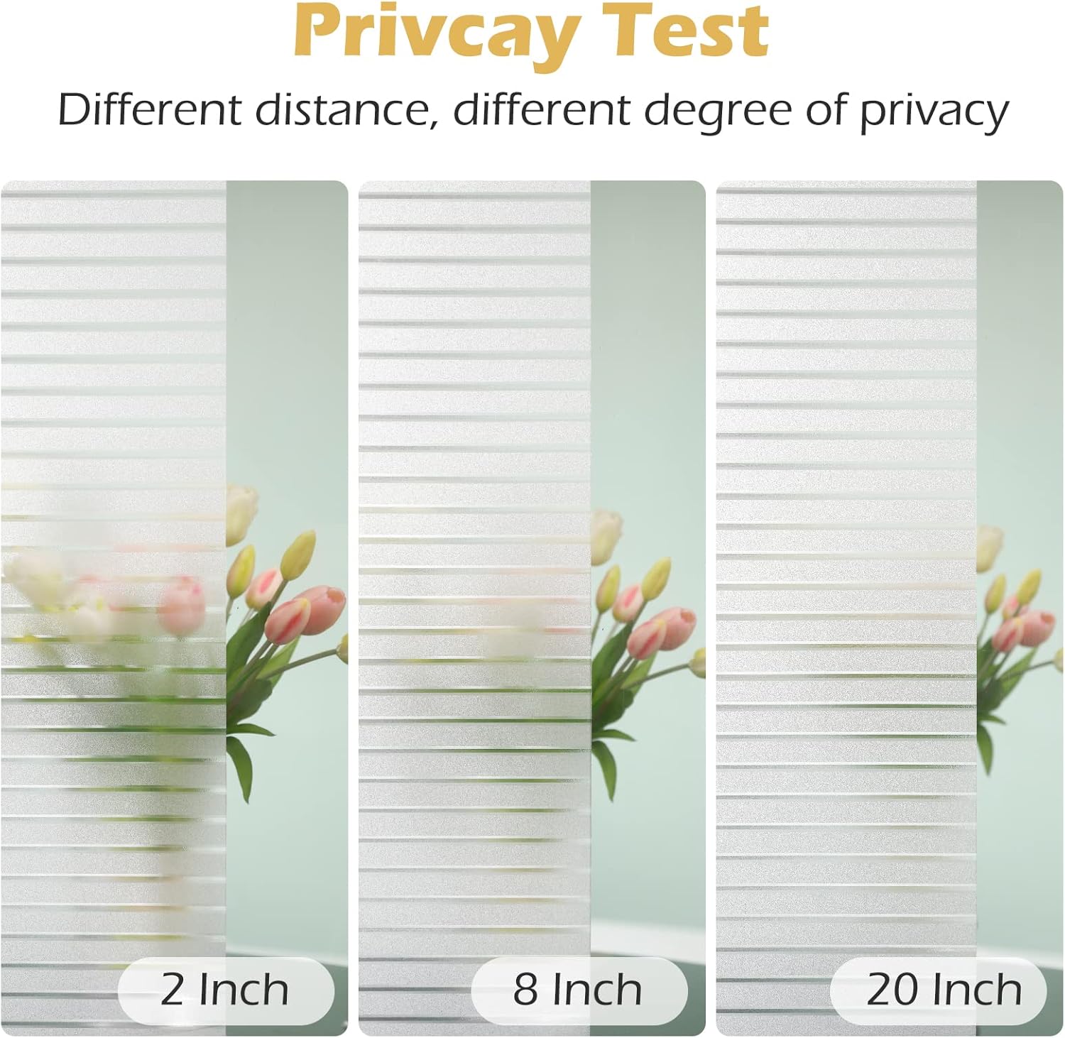 rabbitgoo Película esmerilada para ventana, de adherencia estática, película decorativa de vidrio anti UV, película de privacidad para ventana, no