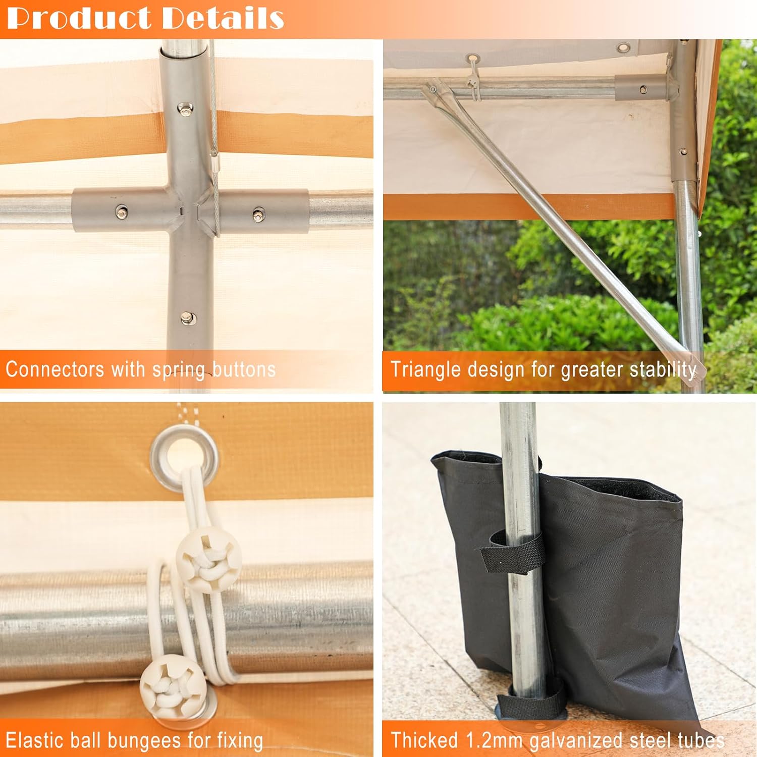 Sophia & William Carport – Tienda de campaña resistente de 10 x 20 pies, refugio de garaje portátil con 4 cables de acero reforzados, marco de acero