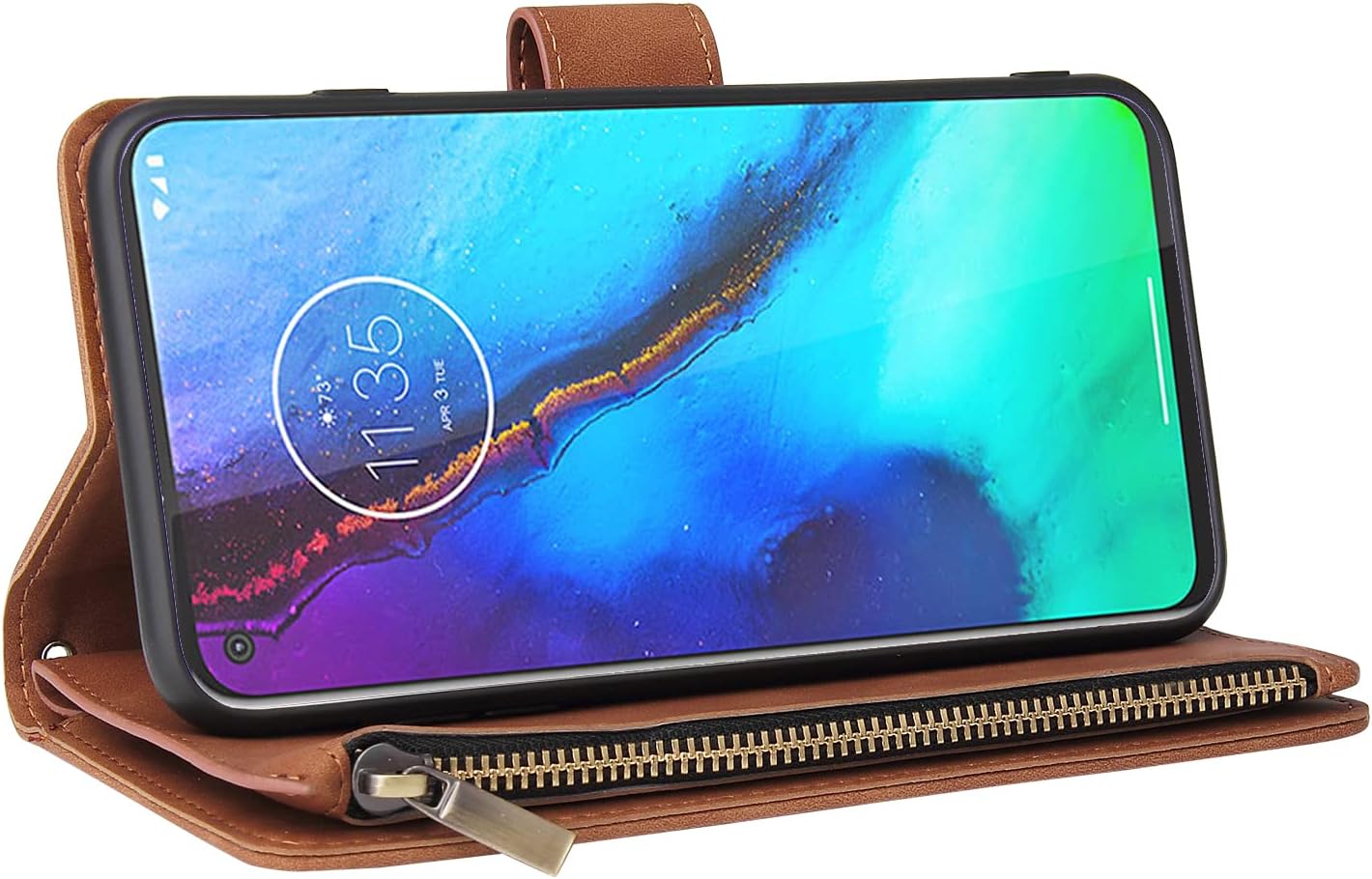 Asuwish Funda compatible con Moto G Stylus 2020 MotoG Pro y protector de pantalla de vidrio templado, funda de piel con tapa para Motorola GStylus