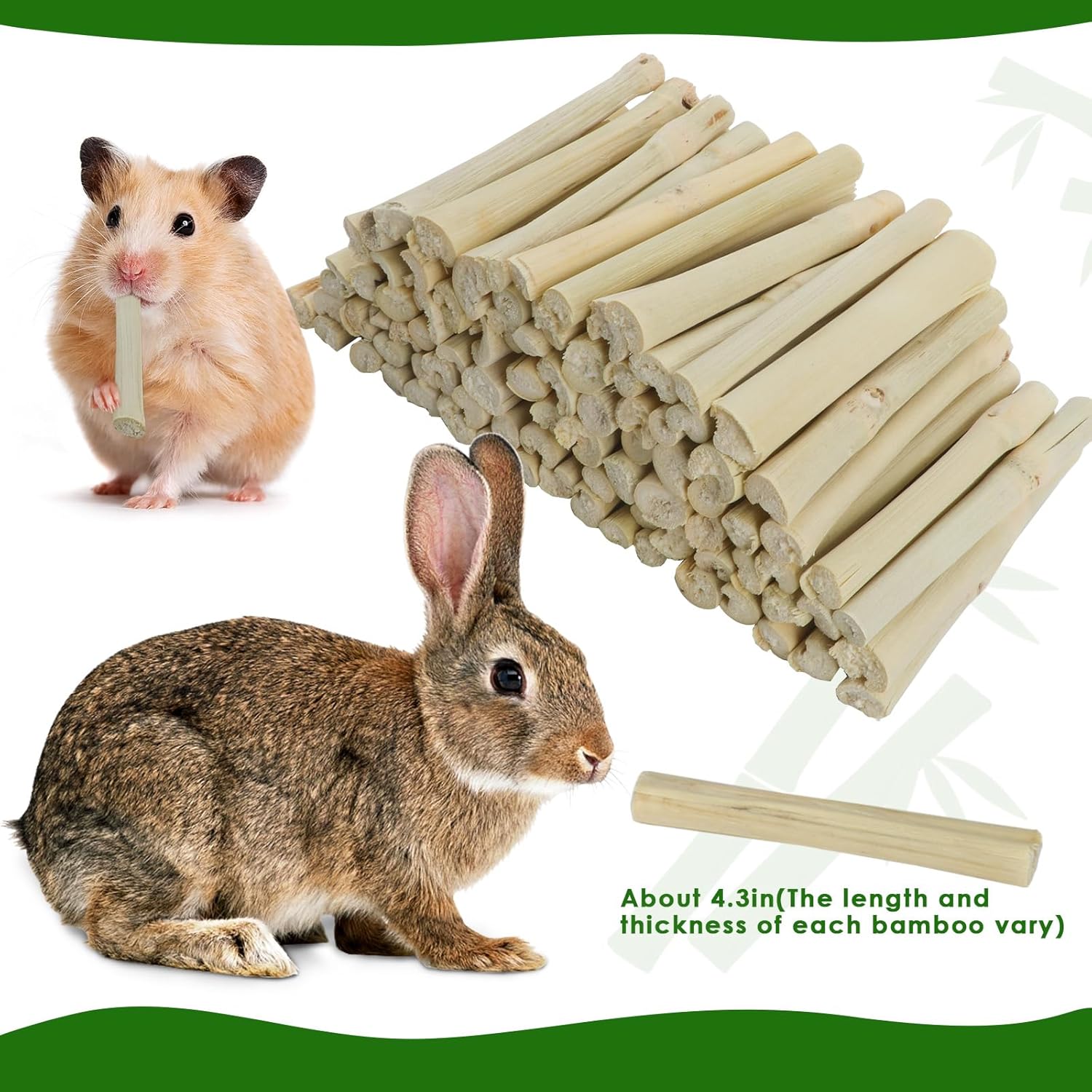 BWOGUE 35.27 oz Pet Snacks Dulce Bambú Masticar Juguete para Ardilla Conejos Guinea Pigs Chinchilla Hamster
