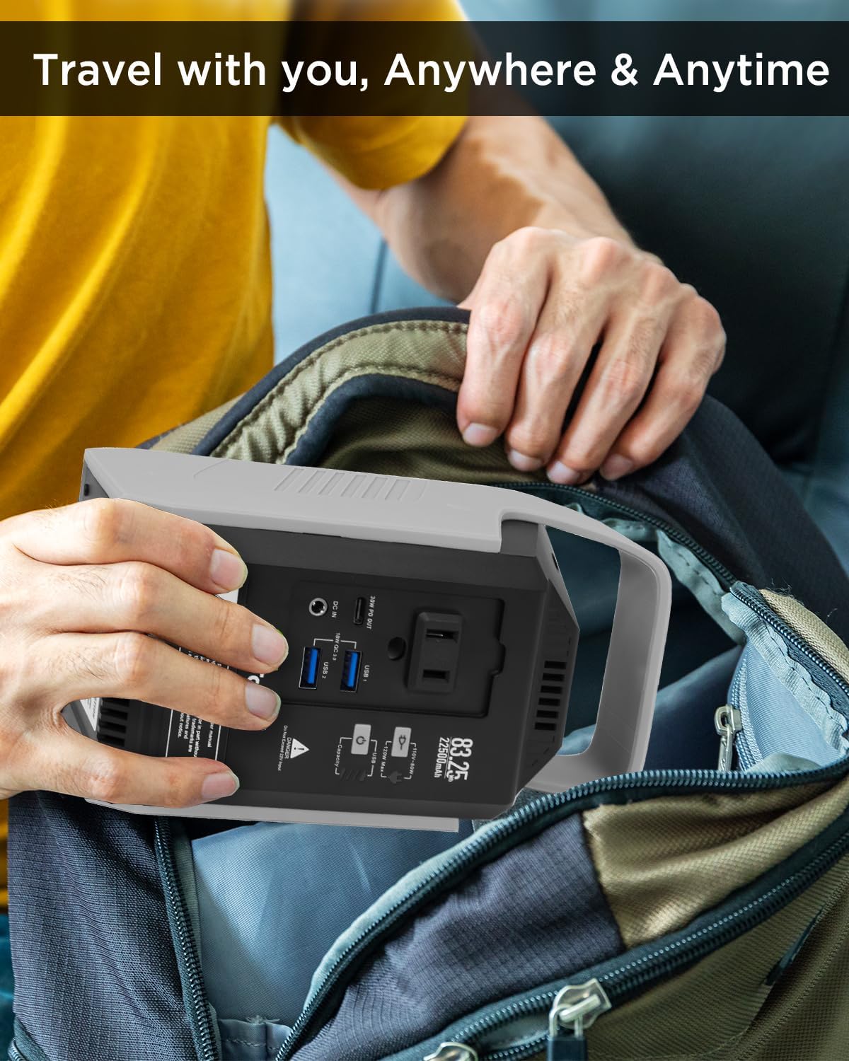 Takki Banco de energía portátil con salida de CA, pico de 120 W110 V, cargador portátil para portátil, estación de energía de 22500 mAh, batería de
