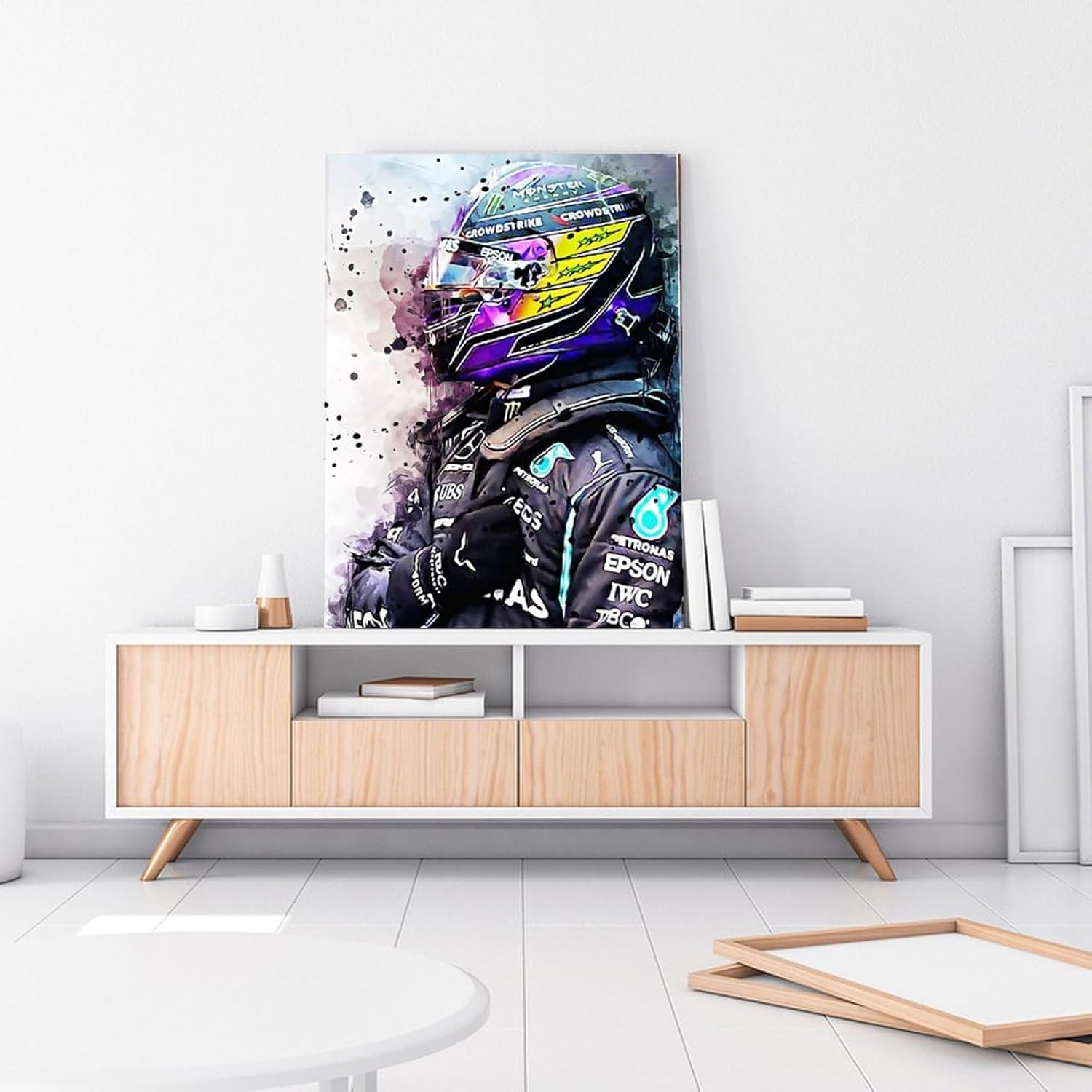 AAHARYA Lewis Hamilton F1 – Póster de auto para decoración de pared (7) pósteres e impresiones de pintura en lienzo, cuadros artísticos de pared