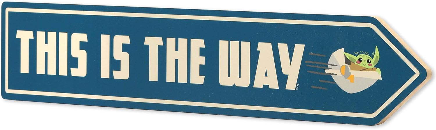 Disney Star Wars The Mandalorian Baby Yoda Arrow – This is the Way – Decoración de pared de Baby Yoda con Grogu, The Child