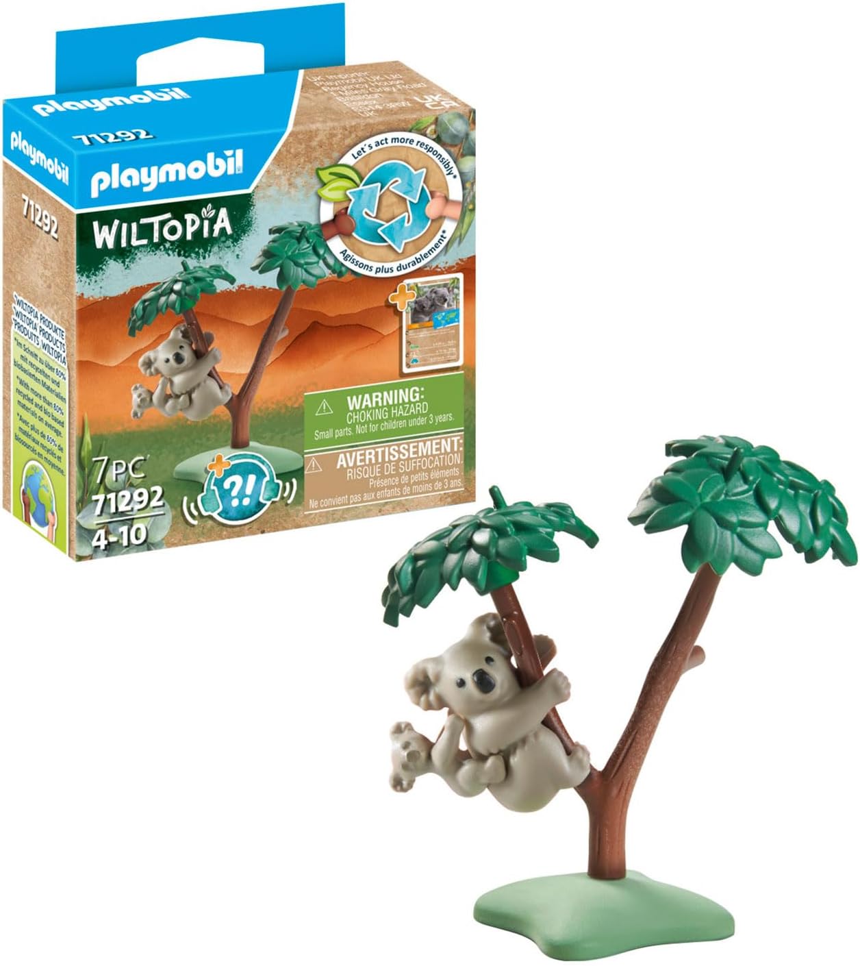 Playmobil 71292 Wiltopia Koala con bebé, juguetes educativos, para los pequeños y grandes exploradores, divertido juego de roles imaginativo, juegos