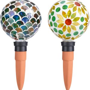 Globos de riego de plantas, picos de riego automático de mosaico, paquete de 2 para plantas de interior y exterior, dispositivos de riego automático Globos de riego de plantas, picos de riego automático de mosaico, paquete de 2 para plantas de interior y exterior, dispositivos de riego automático
