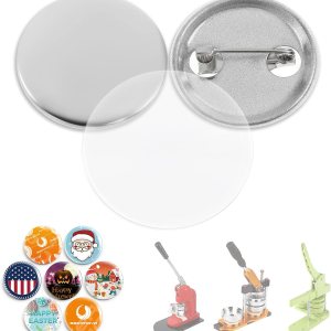 BEAMNOVA 100 juegos de suministros de botones de metal en blanco de 0.984 in  0.98 pulgadas (aproximadamente 1 pulgada) para máquina de hacer BEAMNOVA 100 juegos de suministros de botones de metal en blanco de 0.984 in  0.98 pulgadas (aproximadamente 1 pulgada) para máquina de hacer