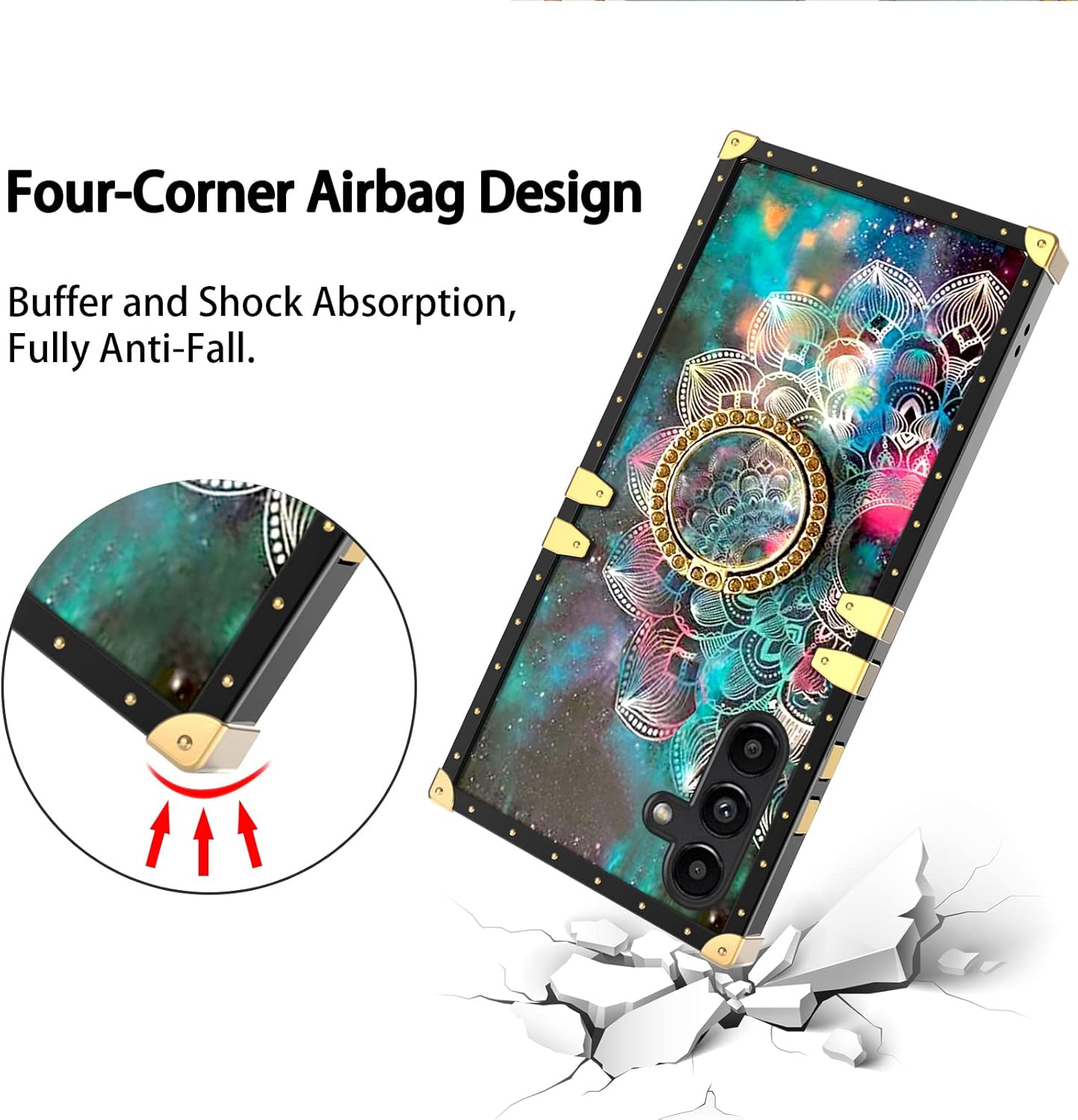 nancheng Para Samsung Galaxy A14 5G  4G Square Phone Case Flower