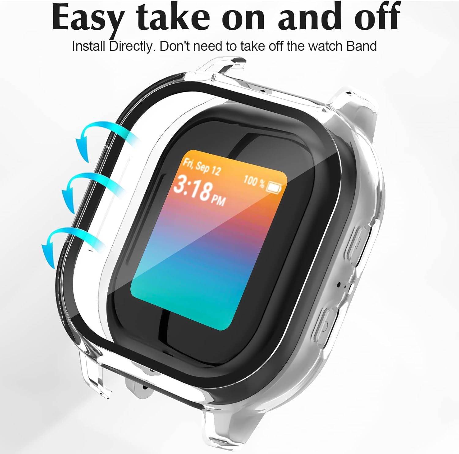 Paquete de 2 Funda compatible con protector de pantalla de reloj Gabb para niños, carcasa protectora general de policarbonato duro para parachoques
