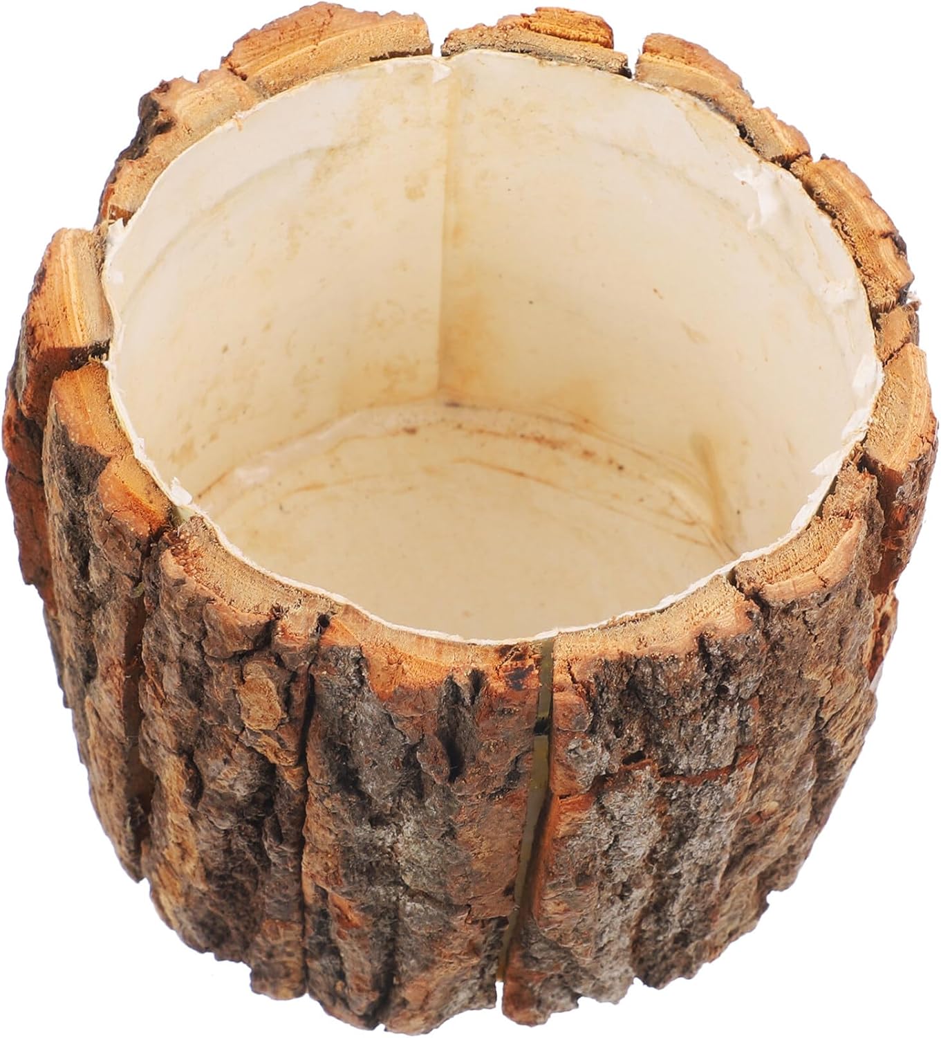 Decoración de porche para exteriores, maceta de tocón de árbol artificial de madera, maceta rústica, florero, contenedor para suculentas de interior