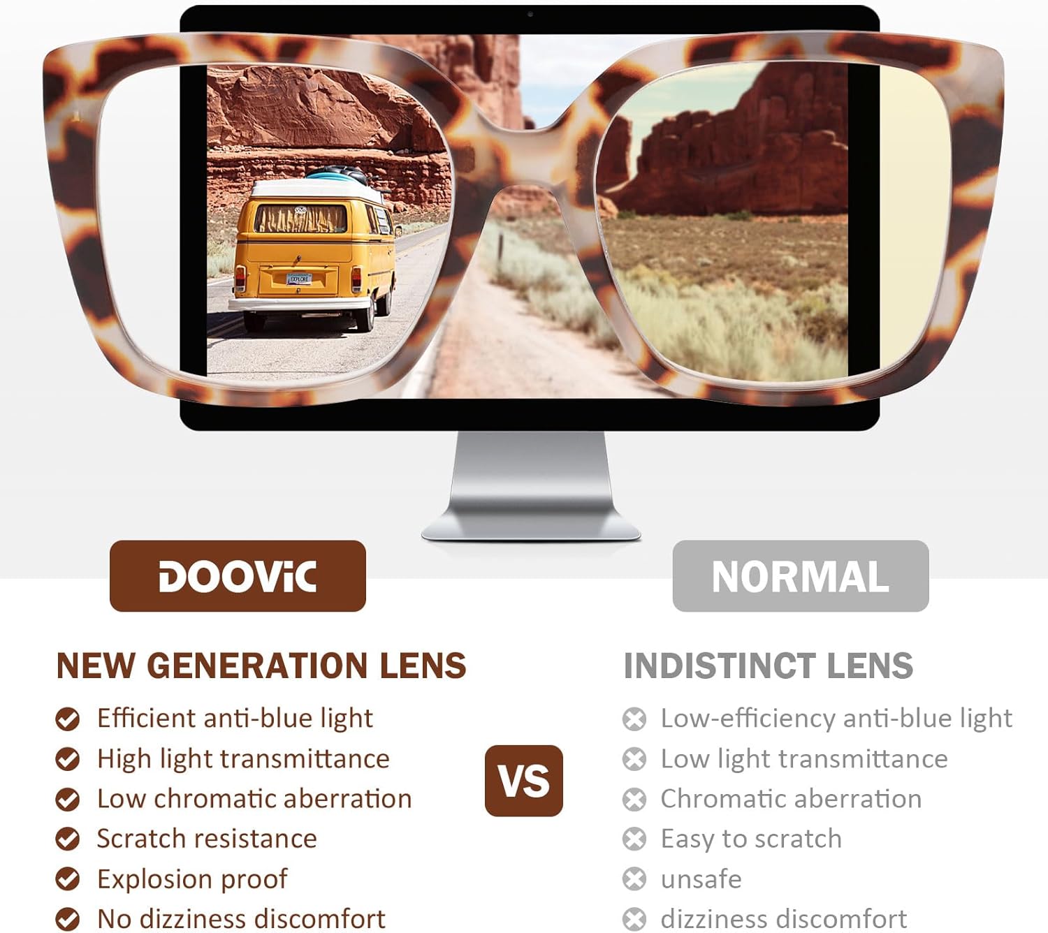 DOOViC Paquete de 3 lentes de lectura de gran tamaño para mujer, bloqueo de luz azul, cuadrados, elegantes lectores de computadora