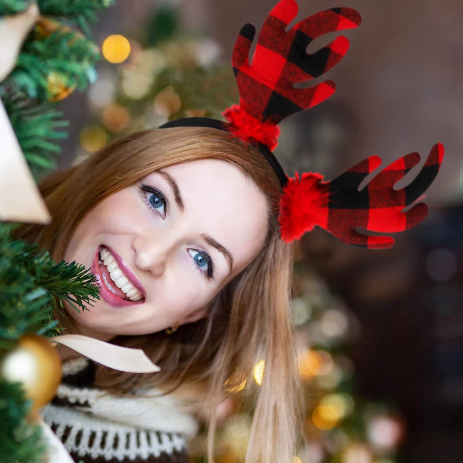 URATOT Paquete de 8 diademas de fiesta de Navidad, disfraz de fiesta de Navidad, diademas de reno, cabina de fotos de Navidad, para recuerdos de